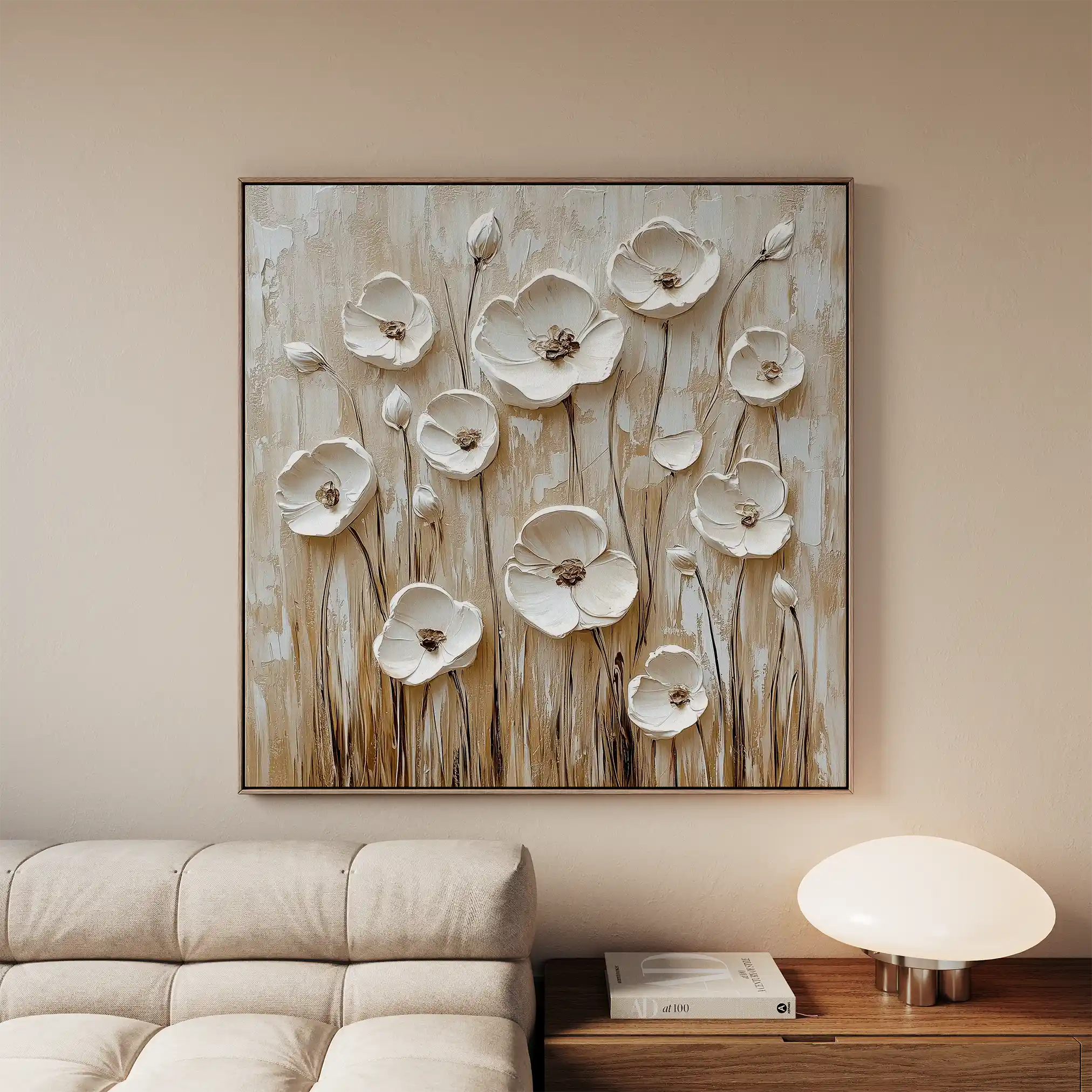 Floral Canvas Wall Art WAD1286-F 80 x 80 cm / Stretched on hidden frame
