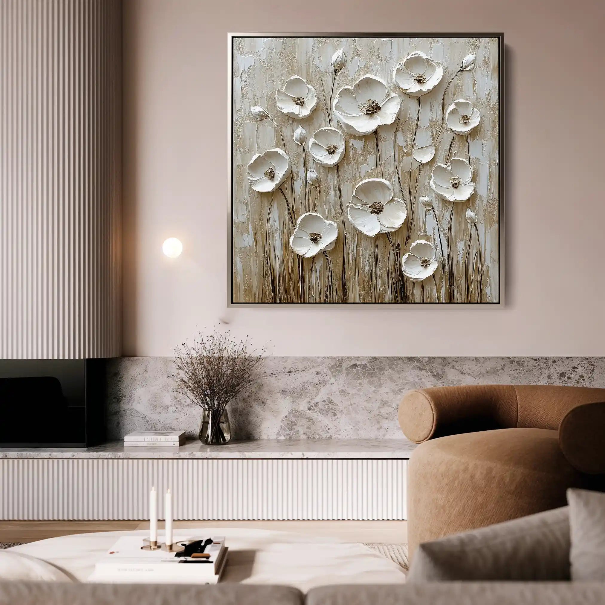 Floral Canvas Wall Art WAD1286-F 80 x 80 cm / Stretched on hidden frame