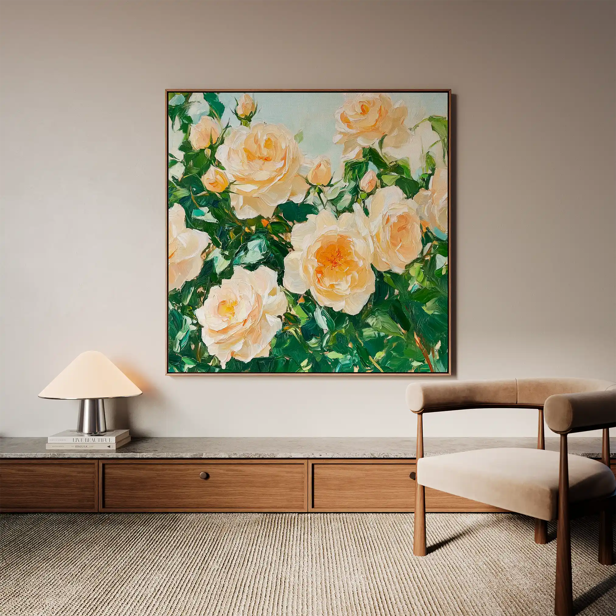 Floral Canvas Wall Art WAD1288-F 80 x 80 cm / Stretched on hidden frame