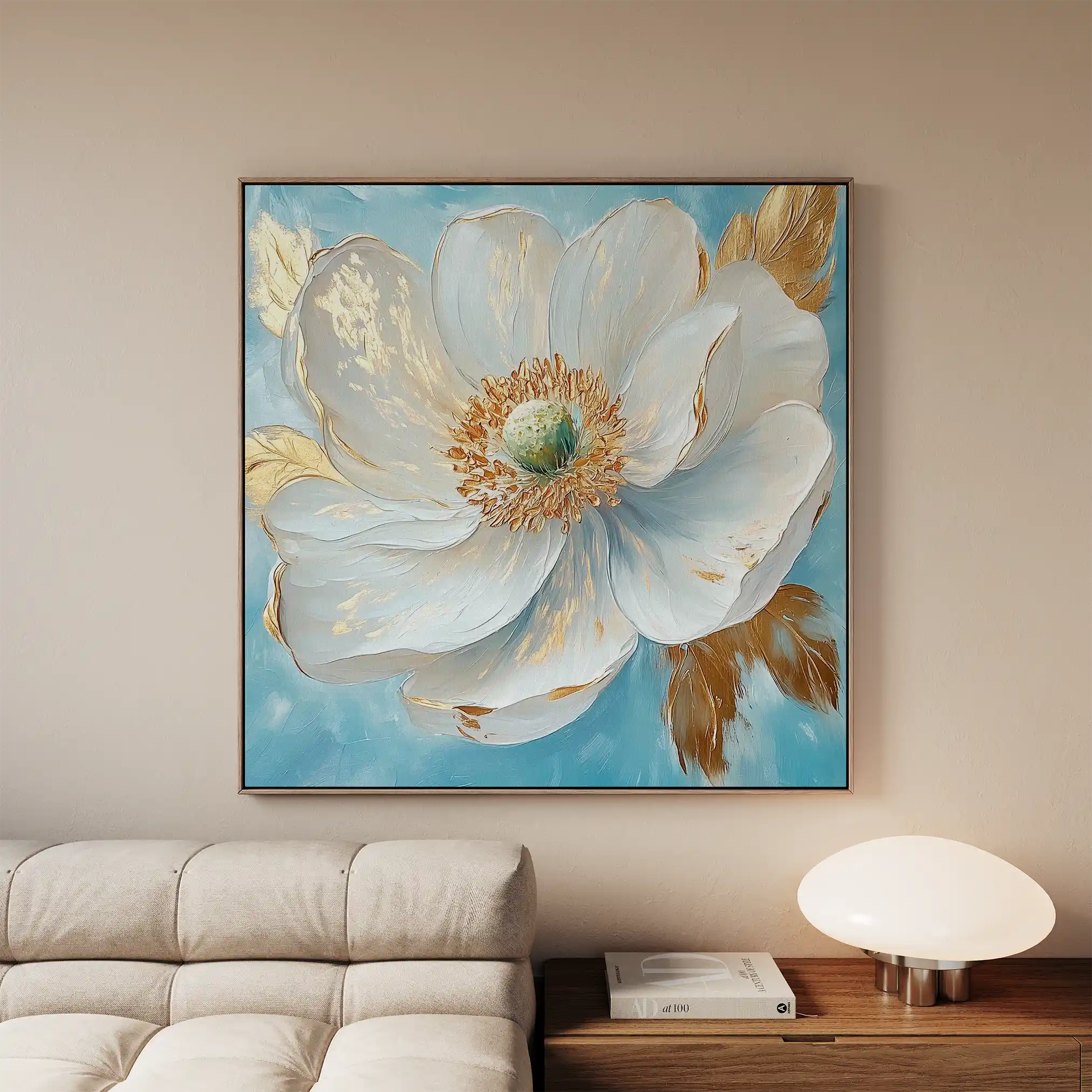 Floral Canvas Wall Art WAD1293-F 80 x 80 cm / Stretched on hidden frame