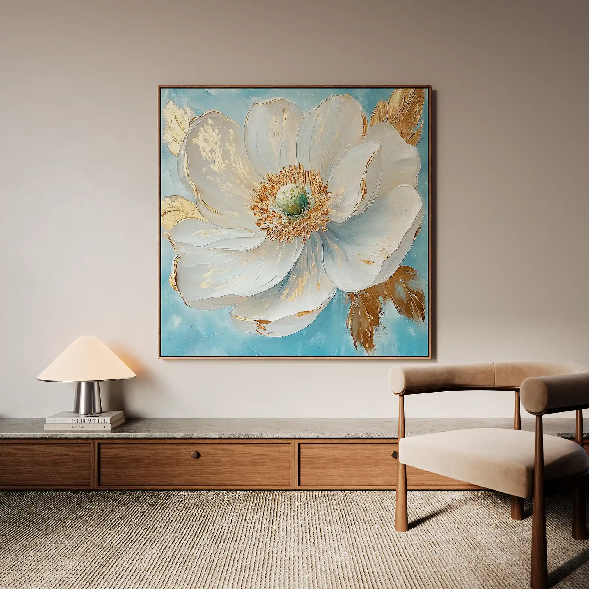 Floral Canvas Wall Art WAD1293-F 80 x 80 cm / Stretched on hidden frame