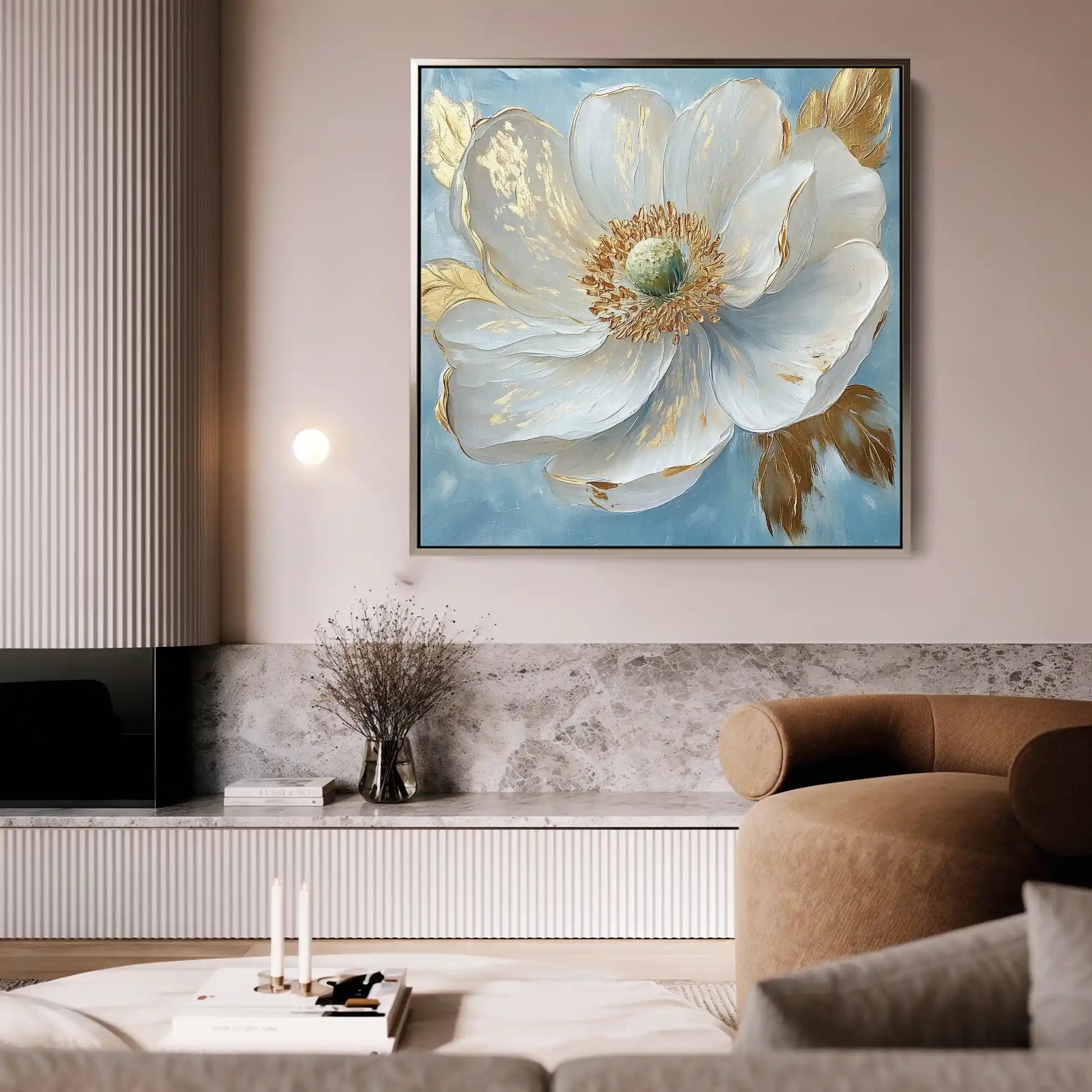 Floral Canvas Wall Art WAD1293-F 80 x 80 cm / Stretched on hidden frame