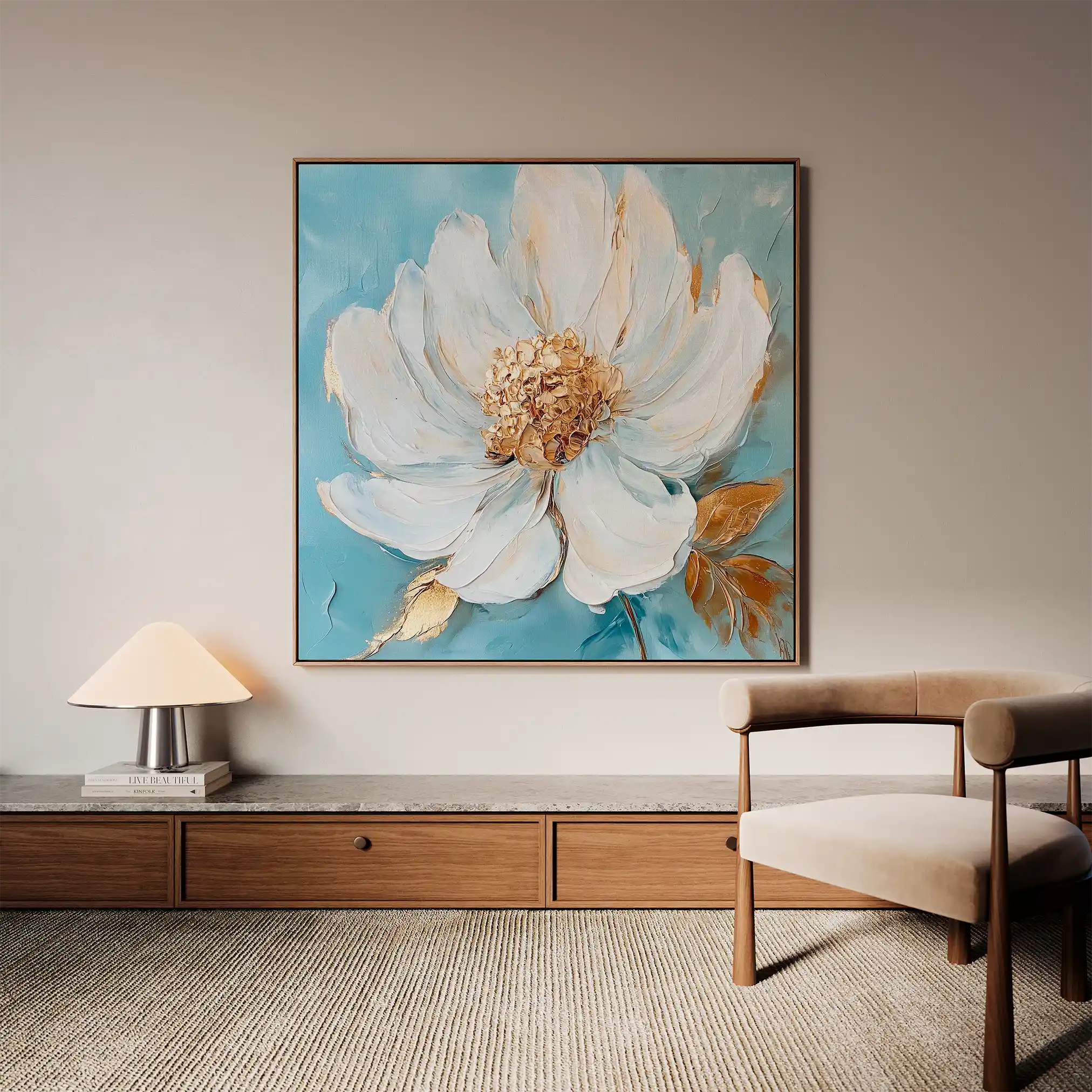 Floral Canvas Wall Art WAD1294-F 80 x 80 cm / Stretched on hidden frame