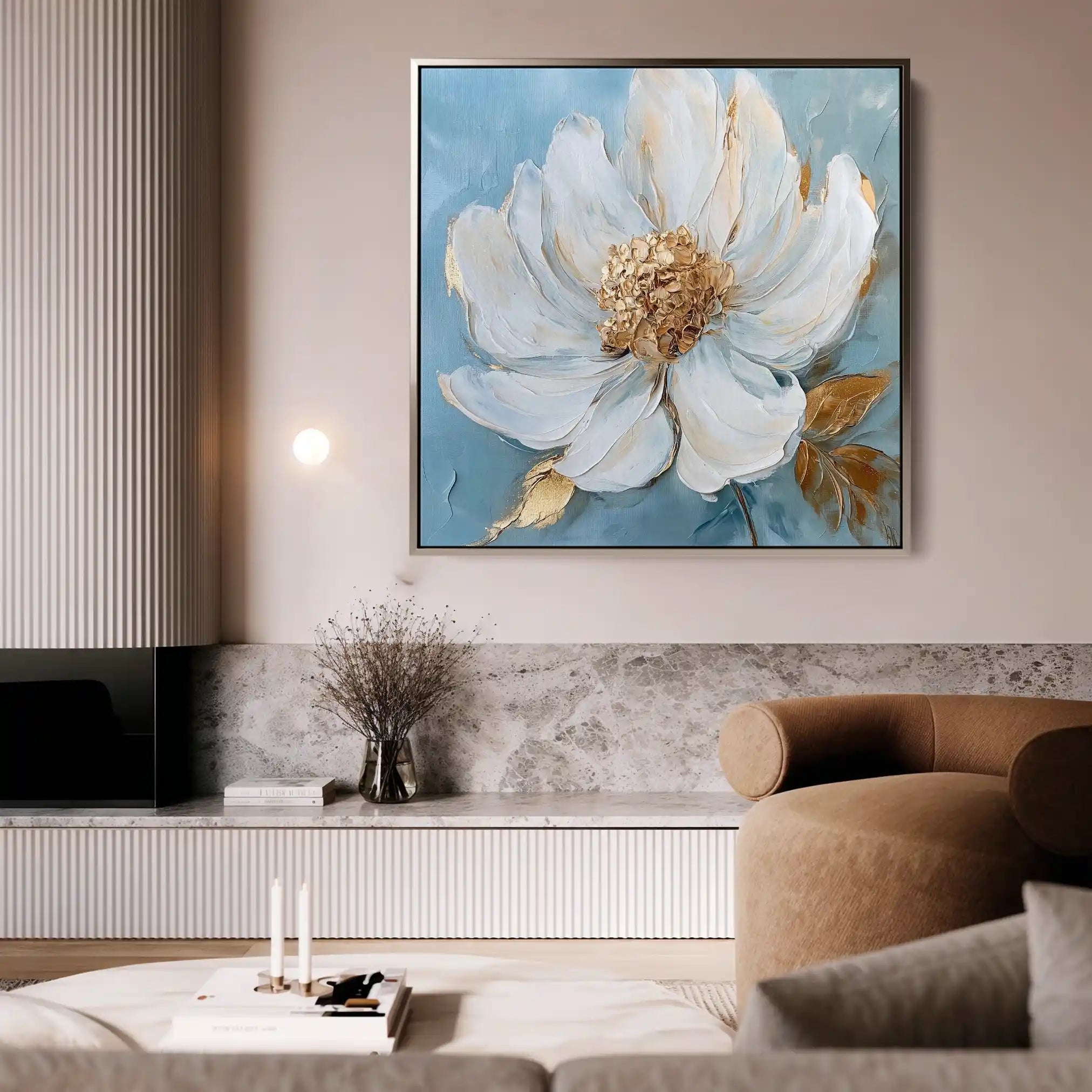 Floral Canvas Wall Art WAD1294-F 80 x 80 cm / Stretched on hidden frame