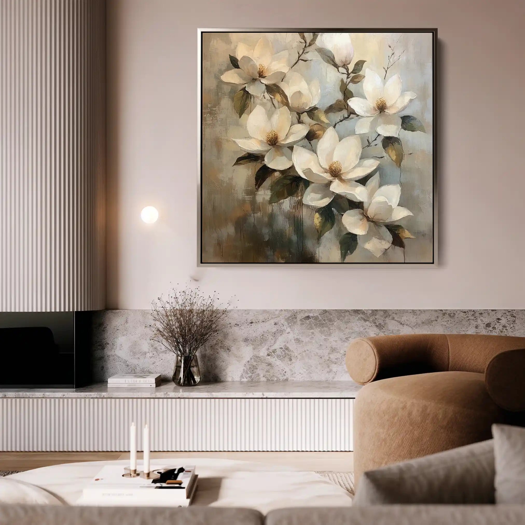 Floral Canvas Wall Art WAD1295-F 80 x 80 cm / Stretched on hidden frame
