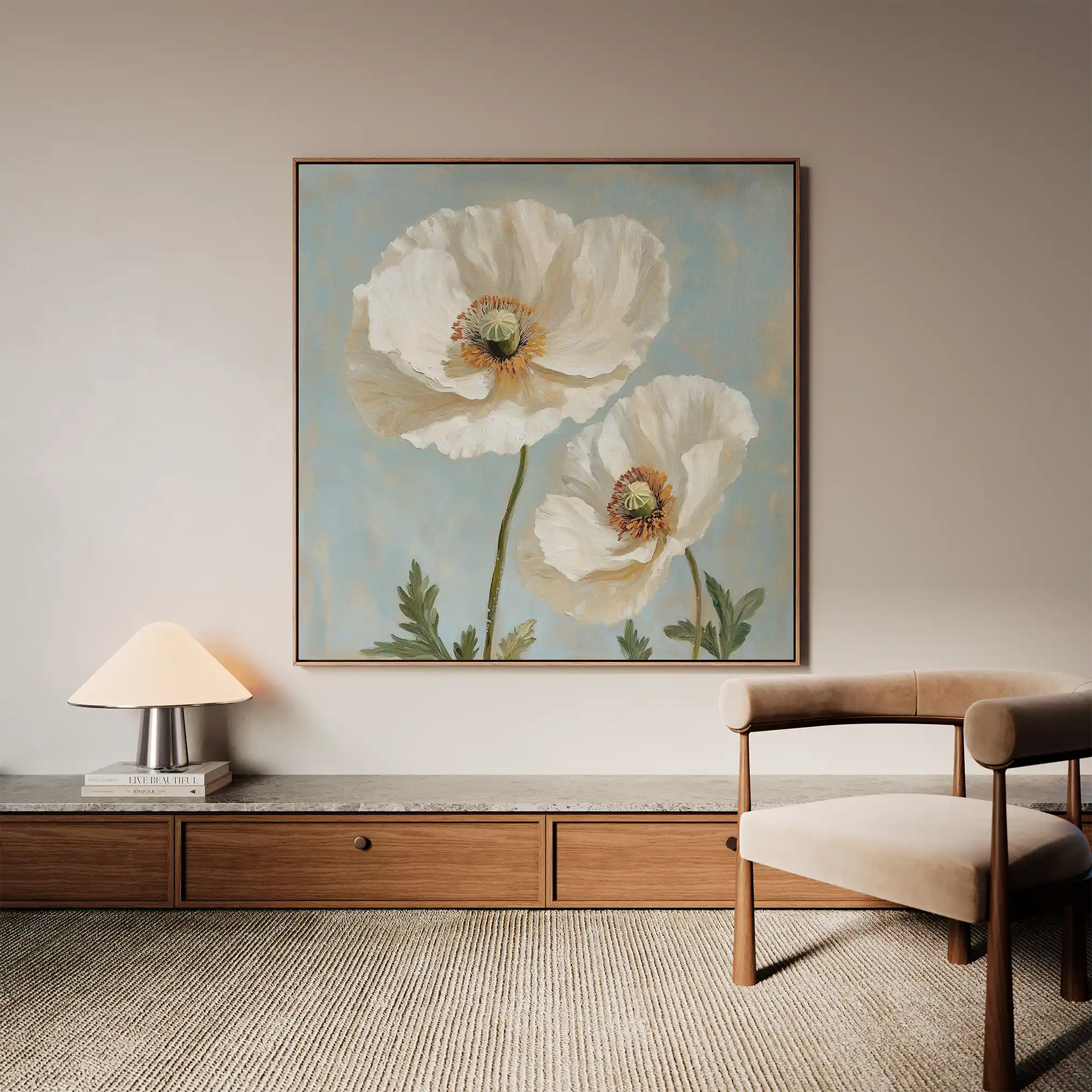 Floral Canvas Wall Art WAD1296-F 80 x 80 cm / Stretched on hidden frame