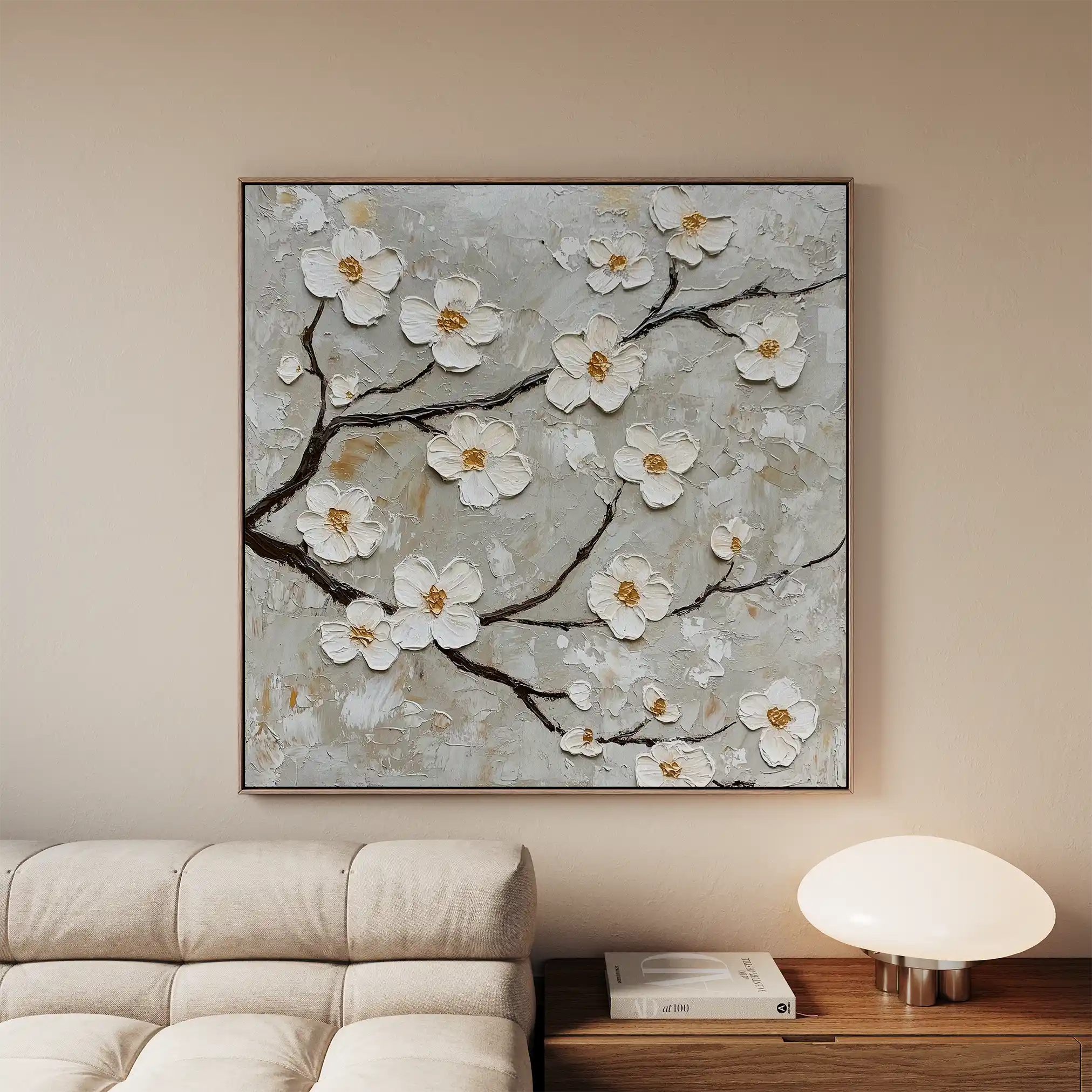 Floral Canvas Wall Art WAD1297-F 80 x 80 cm / Stretched on hidden frame