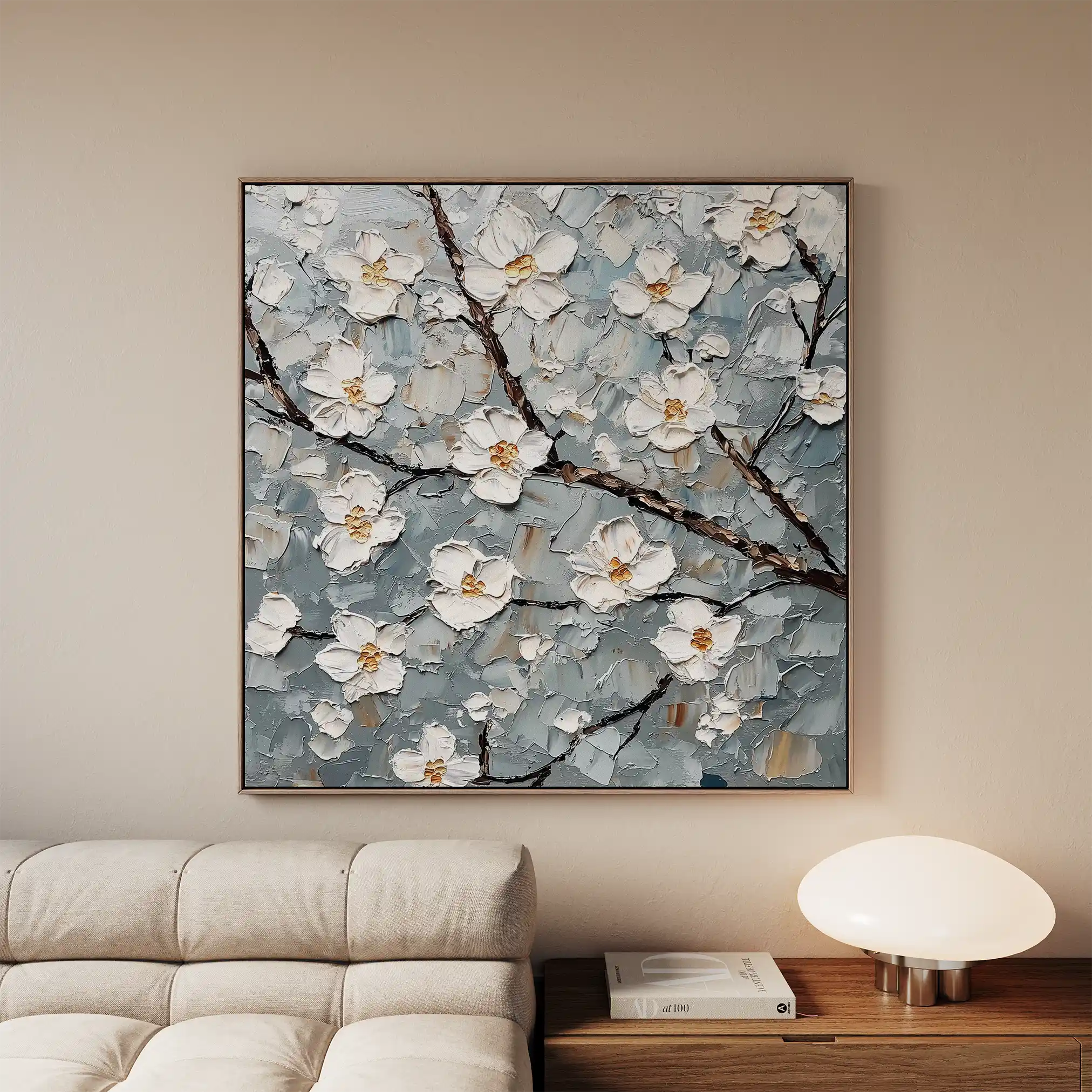 Floral Canvas Wall Art WAD1298-F 80 x 80 cm / Stretched on hidden frame