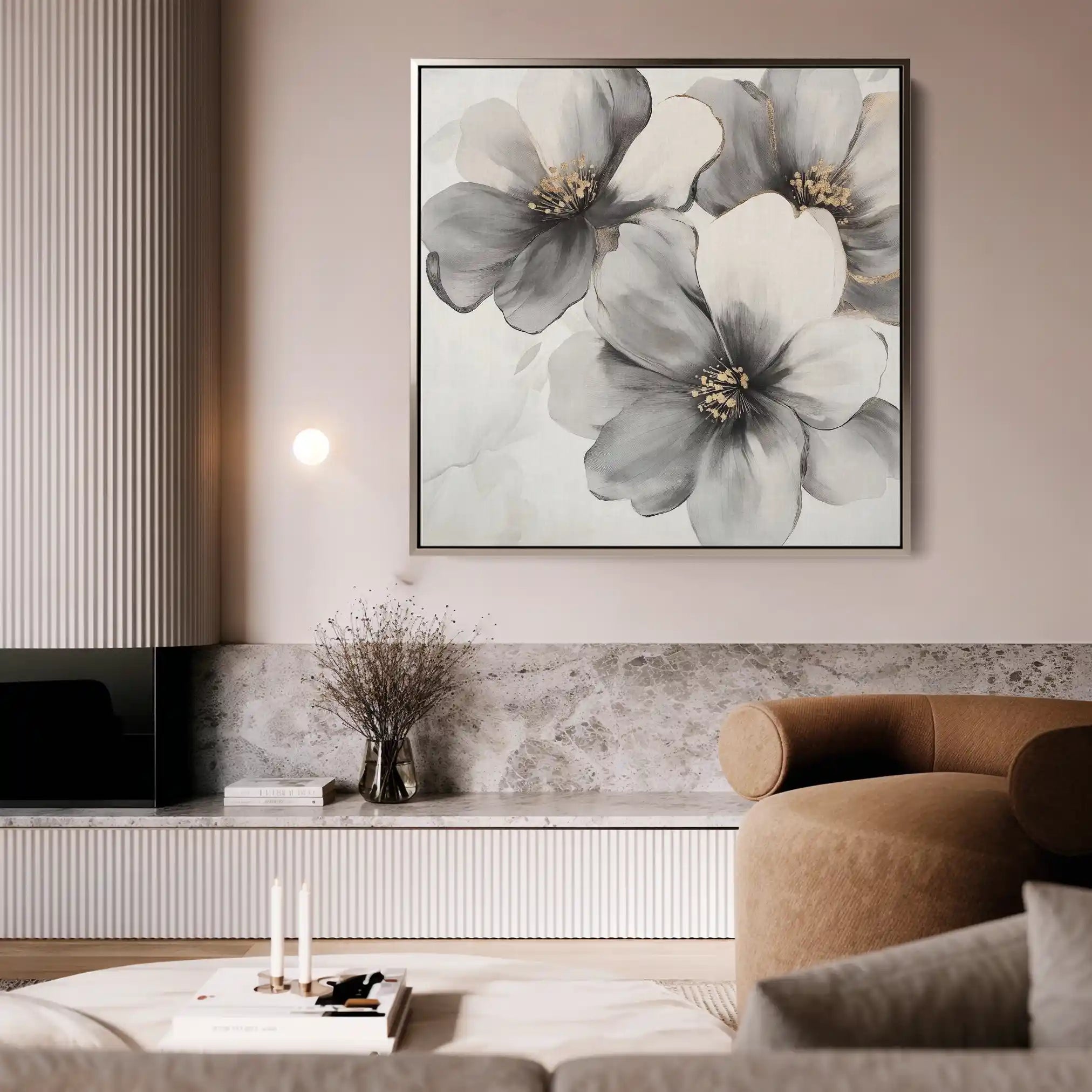 Floral Canvas Wall Art WAD1302-F 80 x 80 cm / Stretched on hidden frame