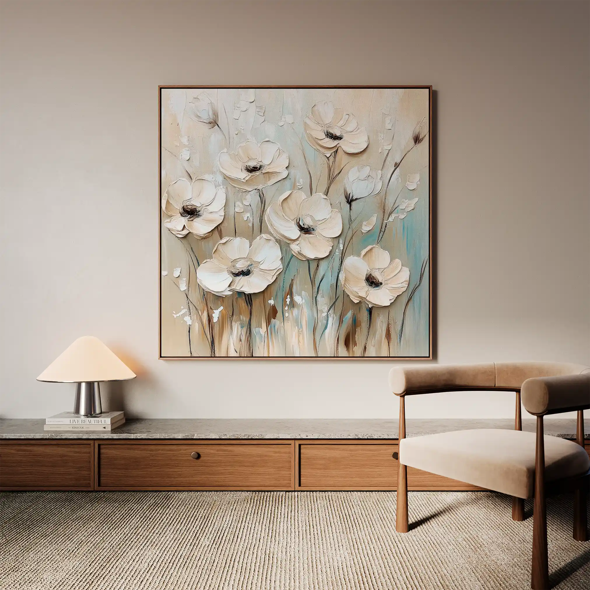 Floral Canvas Wall Art WAD1304-F 80 x 80 cm / Stretched on hidden frame