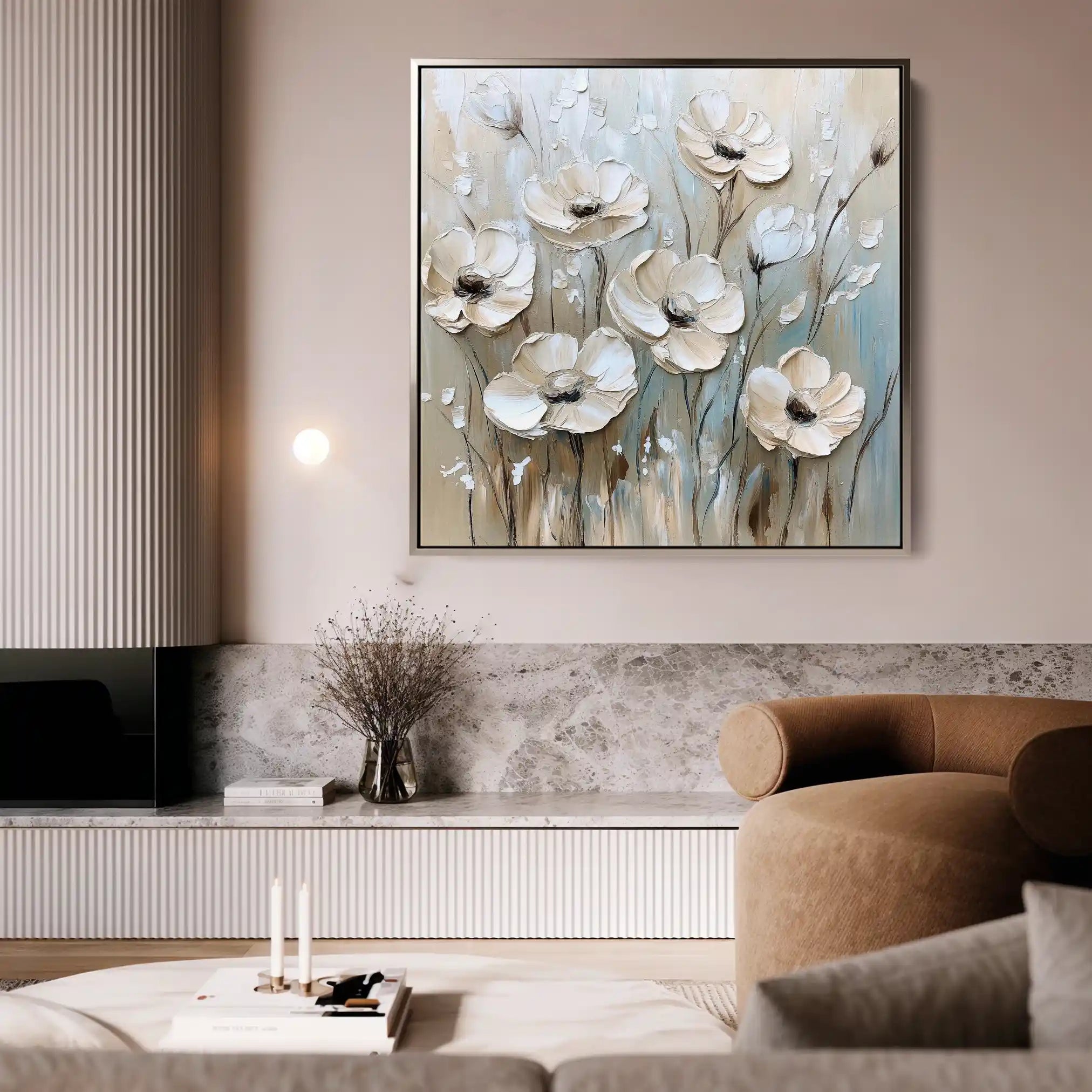 Floral Canvas Wall Art WAD1304-F 80 x 80 cm / Stretched on hidden frame