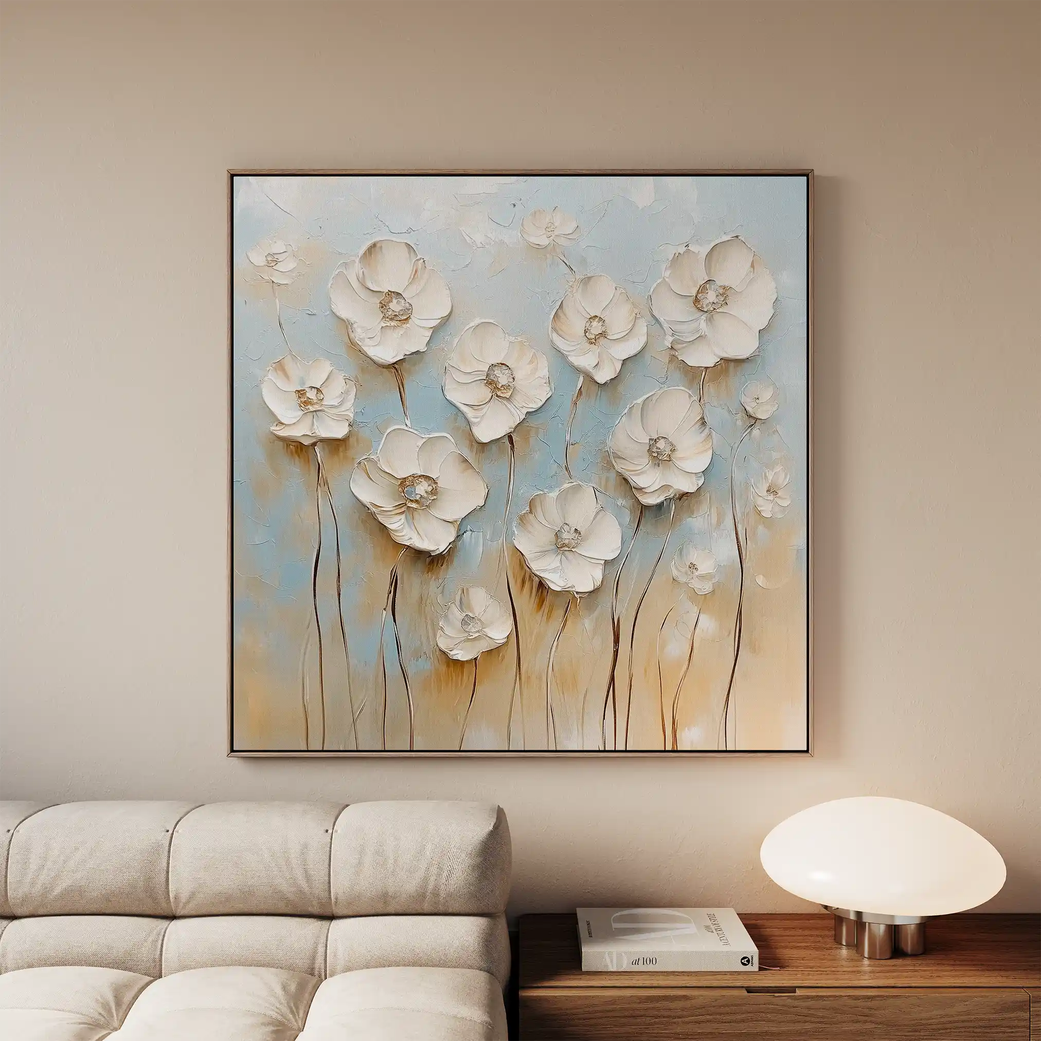 Floral Canvas Wall Art WAD1305-F 80 x 80 cm / Stretched on hidden frame