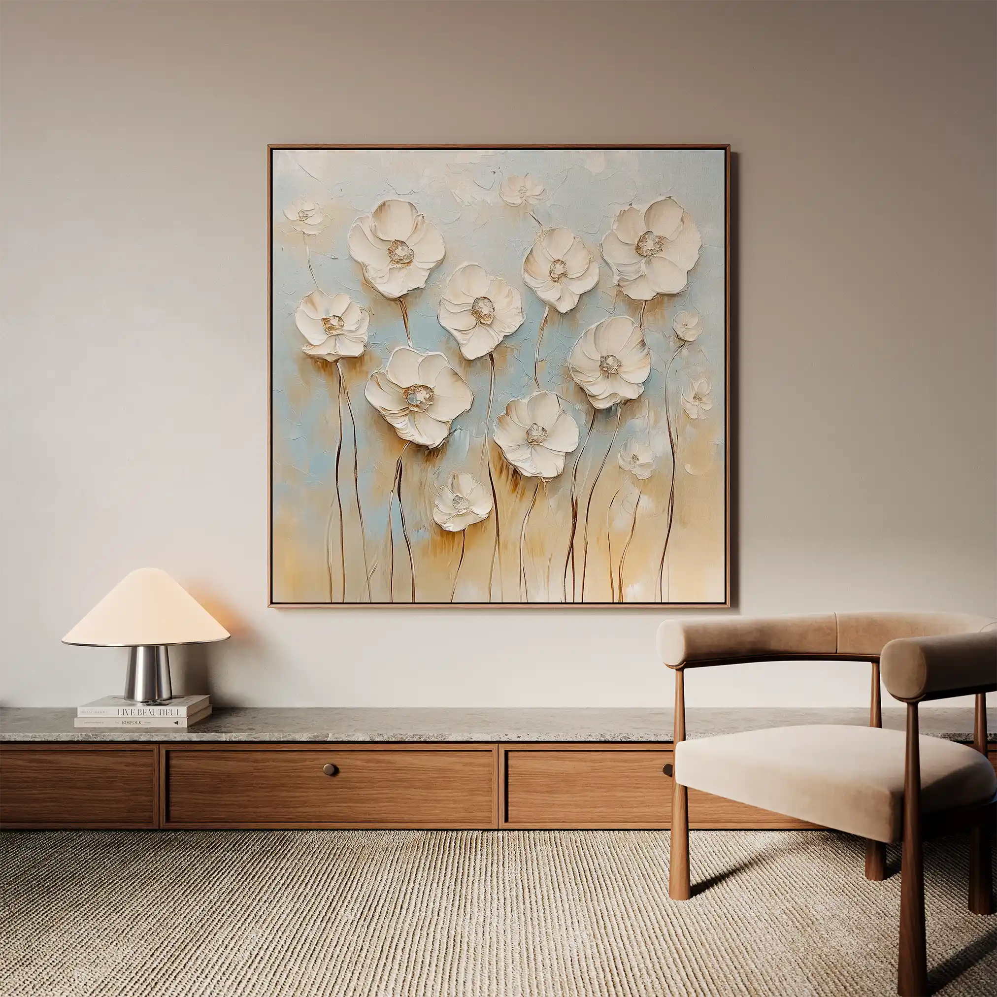 Floral Canvas Wall Art WAD1305-F 80 x 80 cm / Stretched on hidden frame
