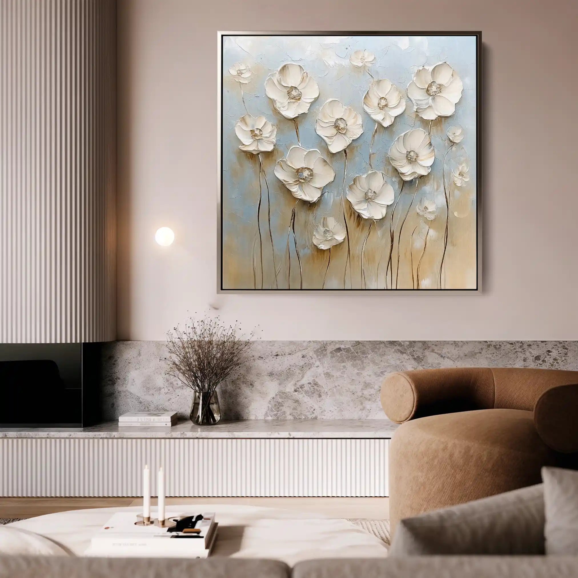 Floral Canvas Wall Art WAD1305-F 80 x 80 cm / Stretched on hidden frame