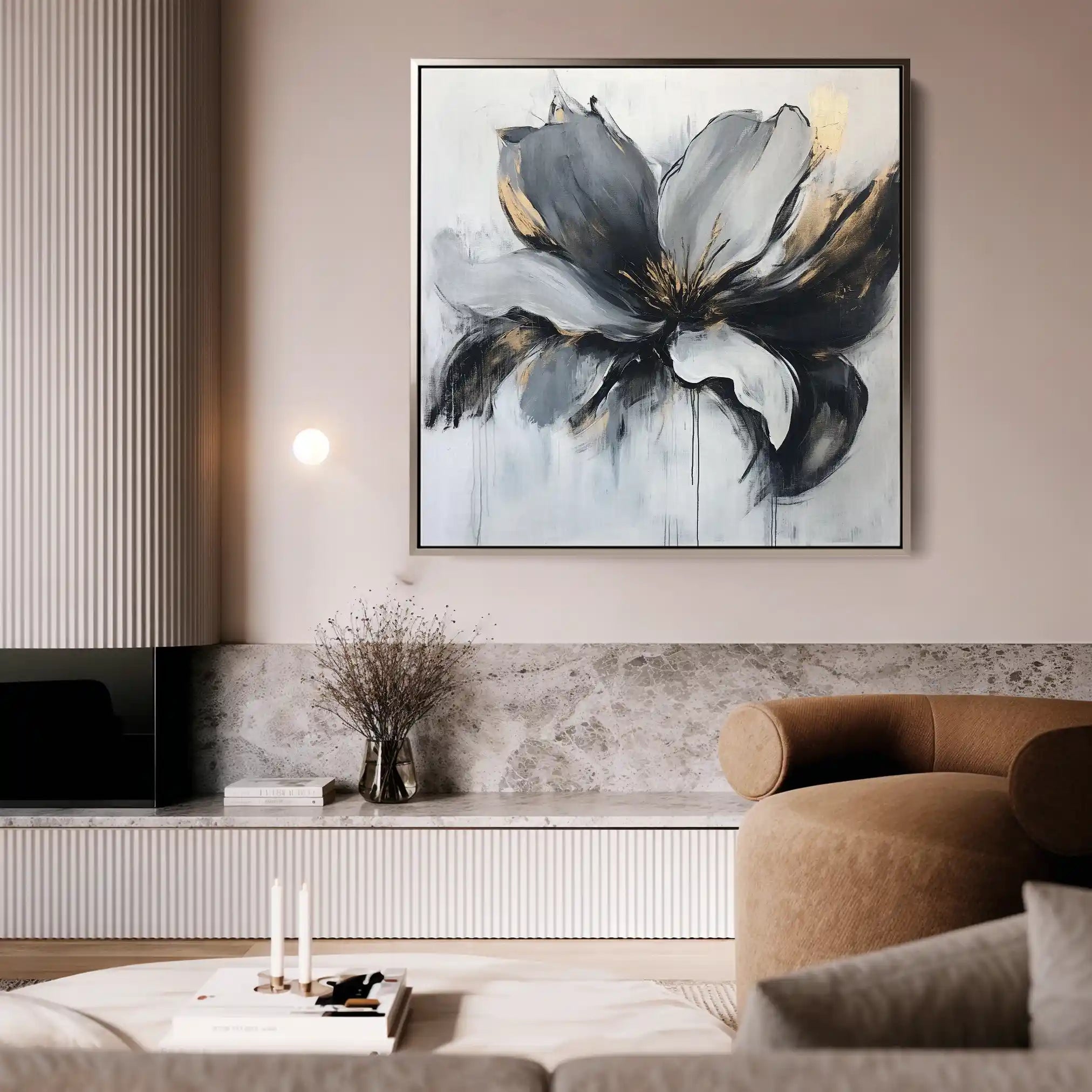 Floral Canvas Wall Art WAD1308-F 80 x 80 cm / Stretched on hidden frame
