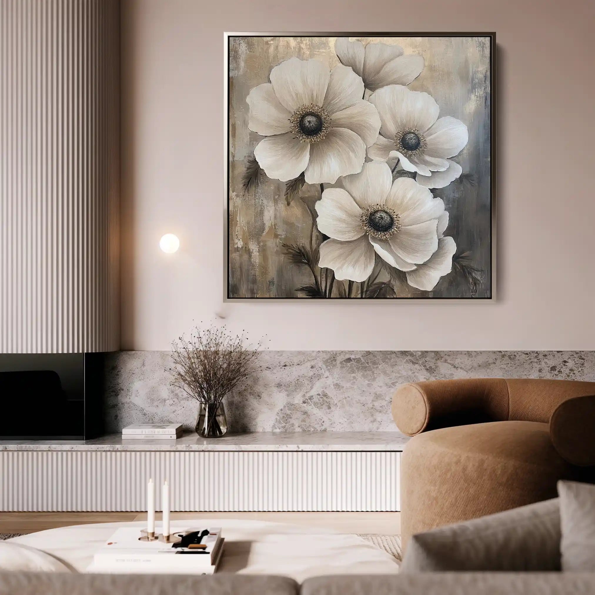 Floral Canvas Wall Art WAD1309-F 80 x 80 cm / Stretched on hidden frame