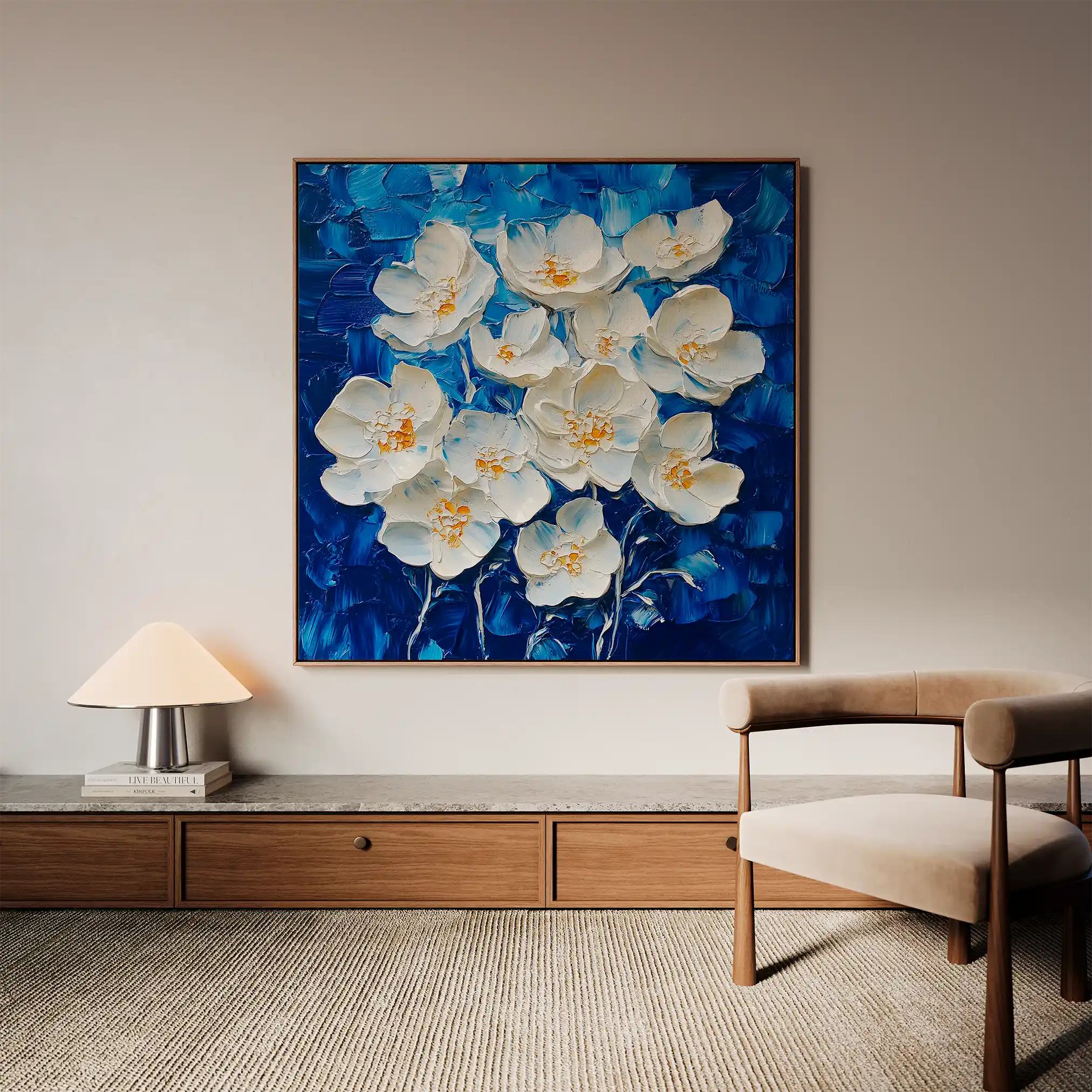 Floral Canvas Wall Art WAD1315-F 80 x 80 cm / Stretched on hidden frame
