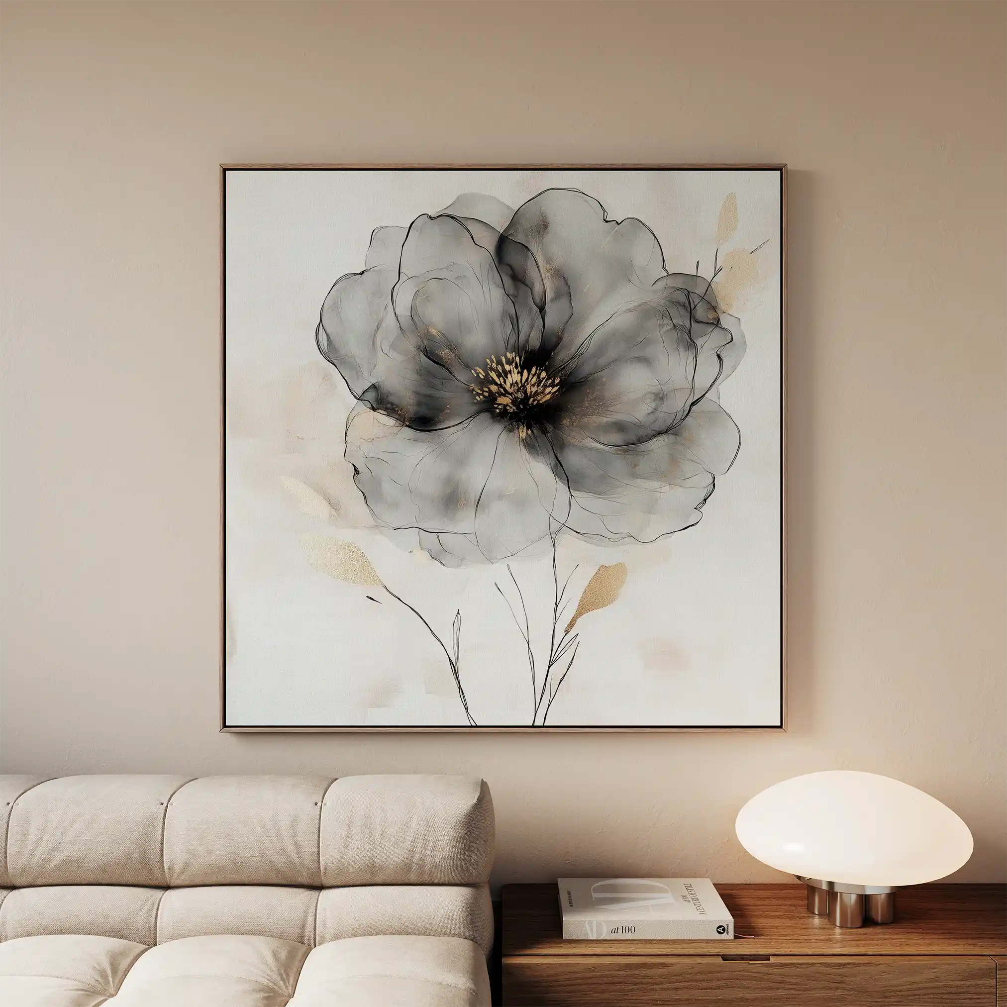 Floral Canvas Wall Art WAD1317-F 80 x 80 cm / Stretched on hidden frame