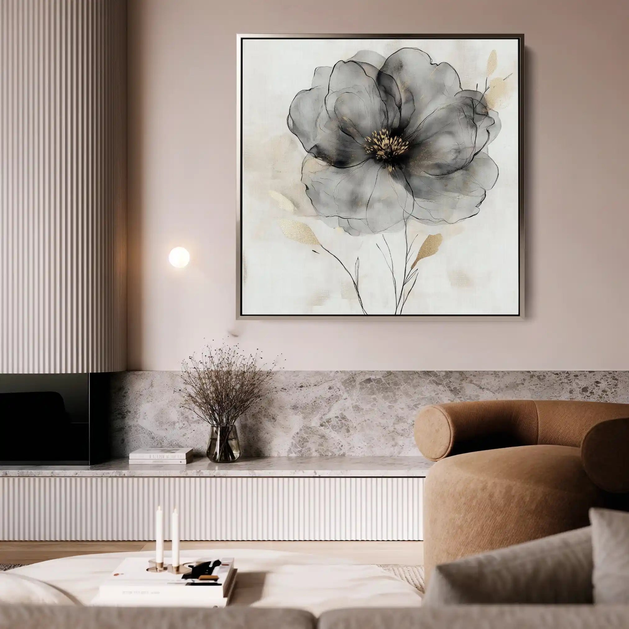 Floral Canvas Wall Art WAD1317-F 80 x 80 cm / Stretched on hidden frame