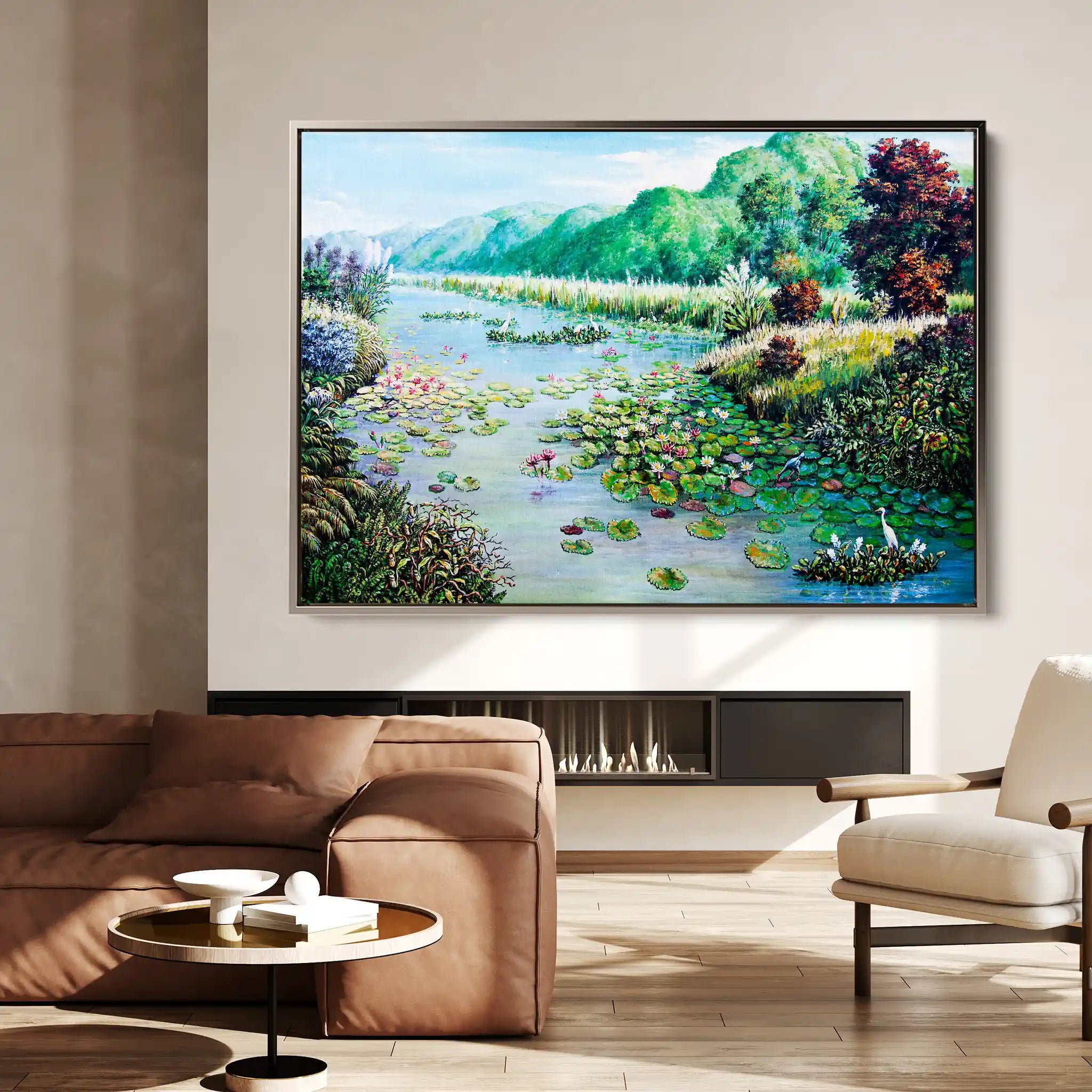 Landscape 132 Canvas Art 90 x 60 cm / Stretched on hidden frame