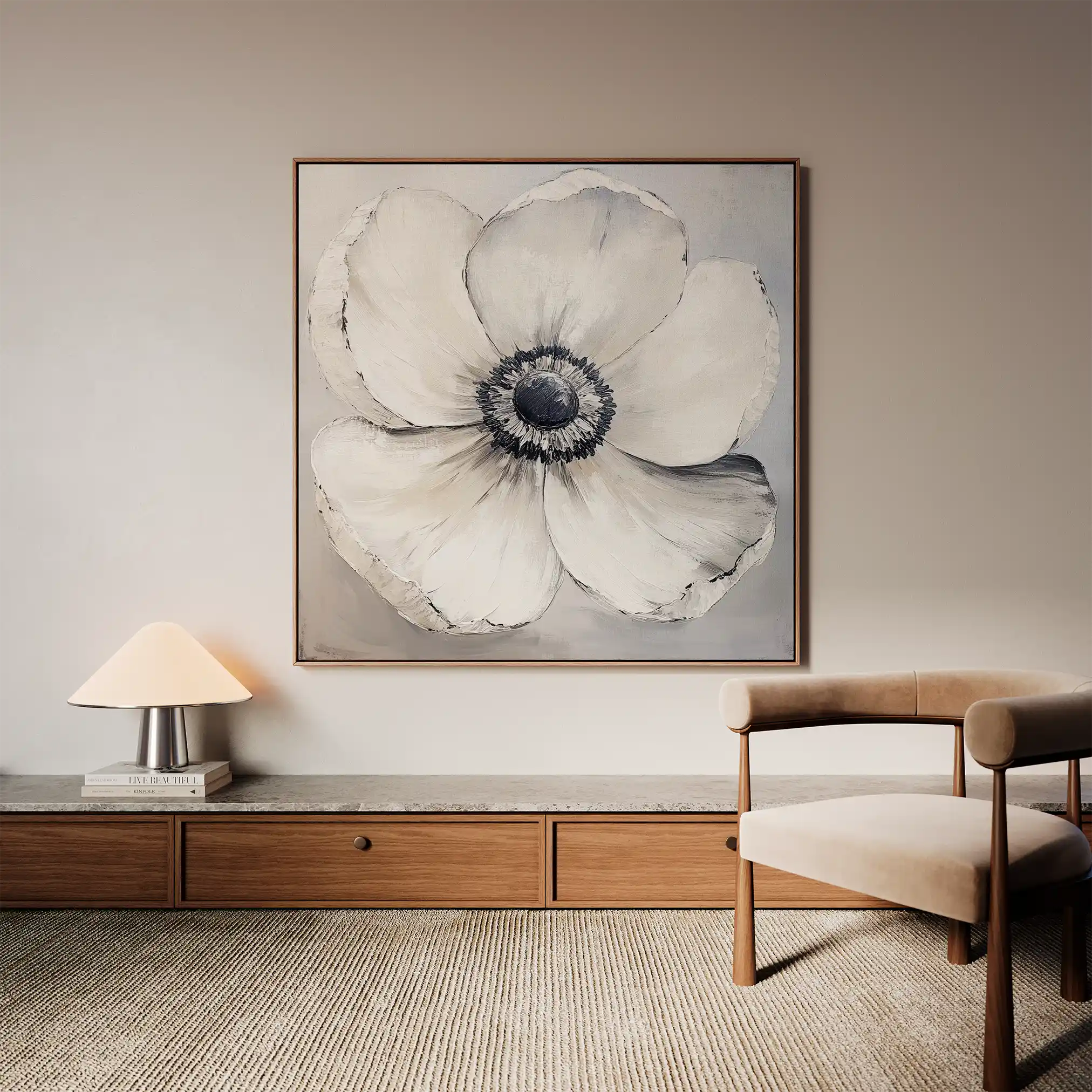 Floral Canvas Wall Art WAD1322-F 80 x 80 cm / Stretched on hidden frame