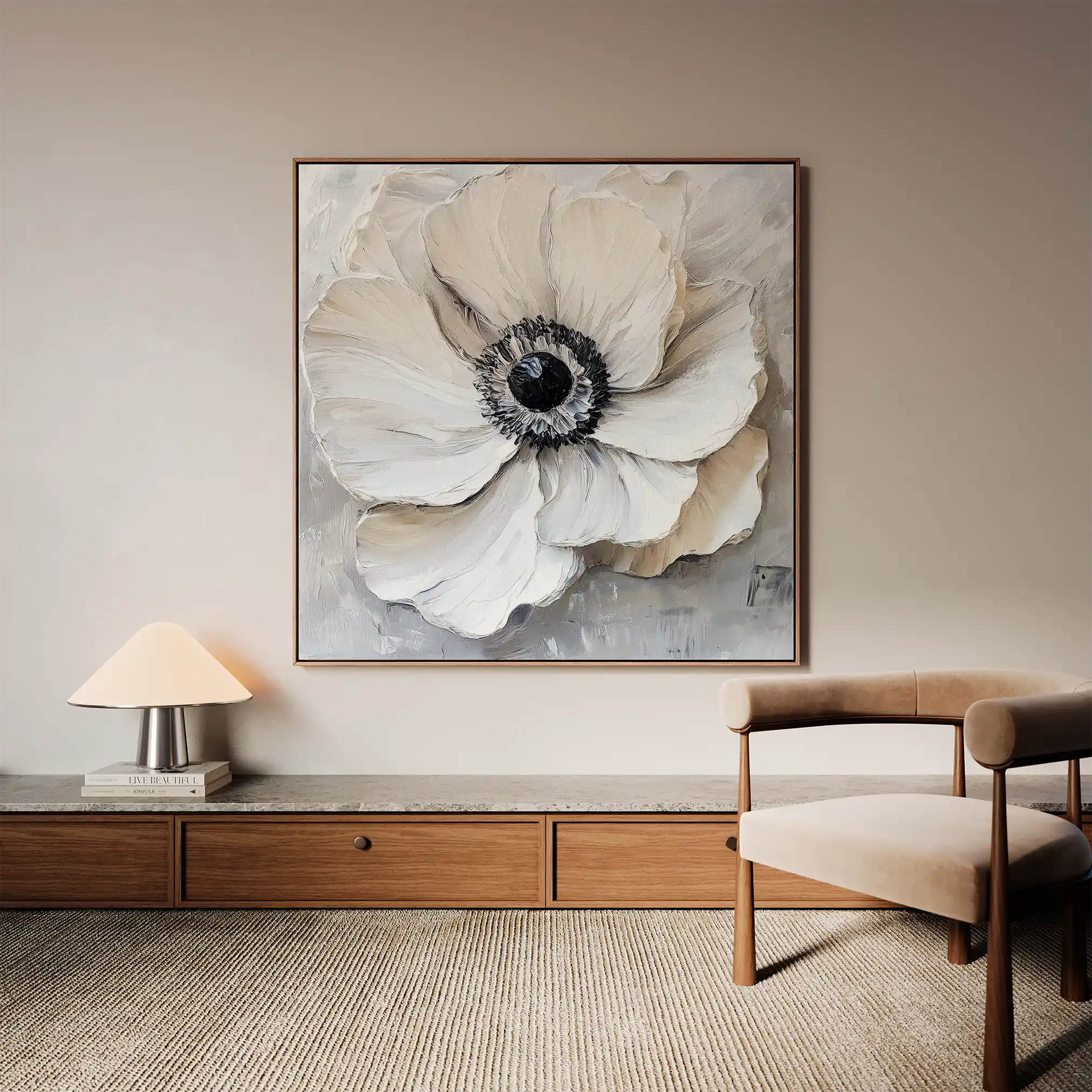 Floral Canvas Wall Art WAD1326-F 80 x 80 cm / Stretched on hidden frame