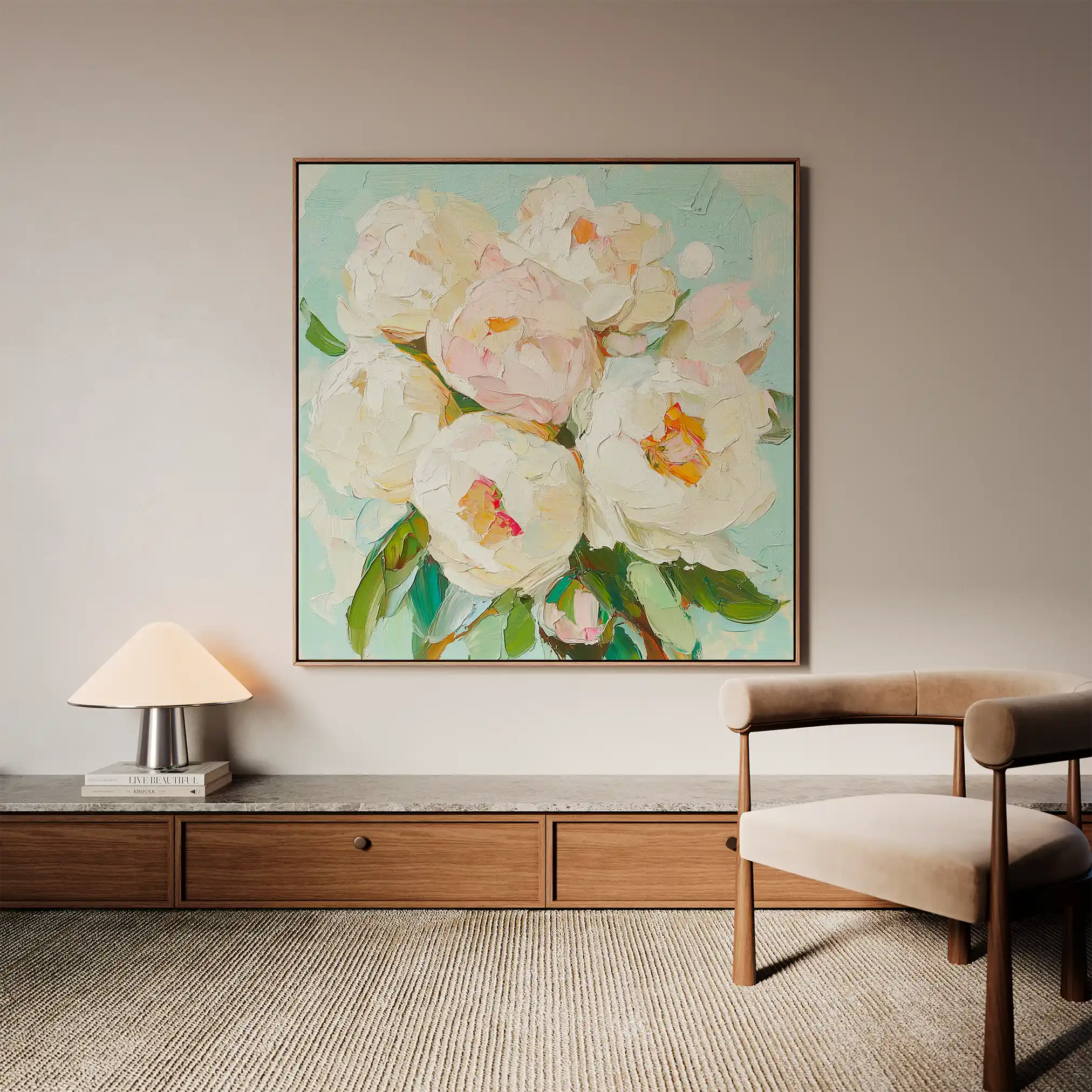 Floral Canvas Wall Art WAD1327-F 80 x 80 cm / Stretched on hidden frame