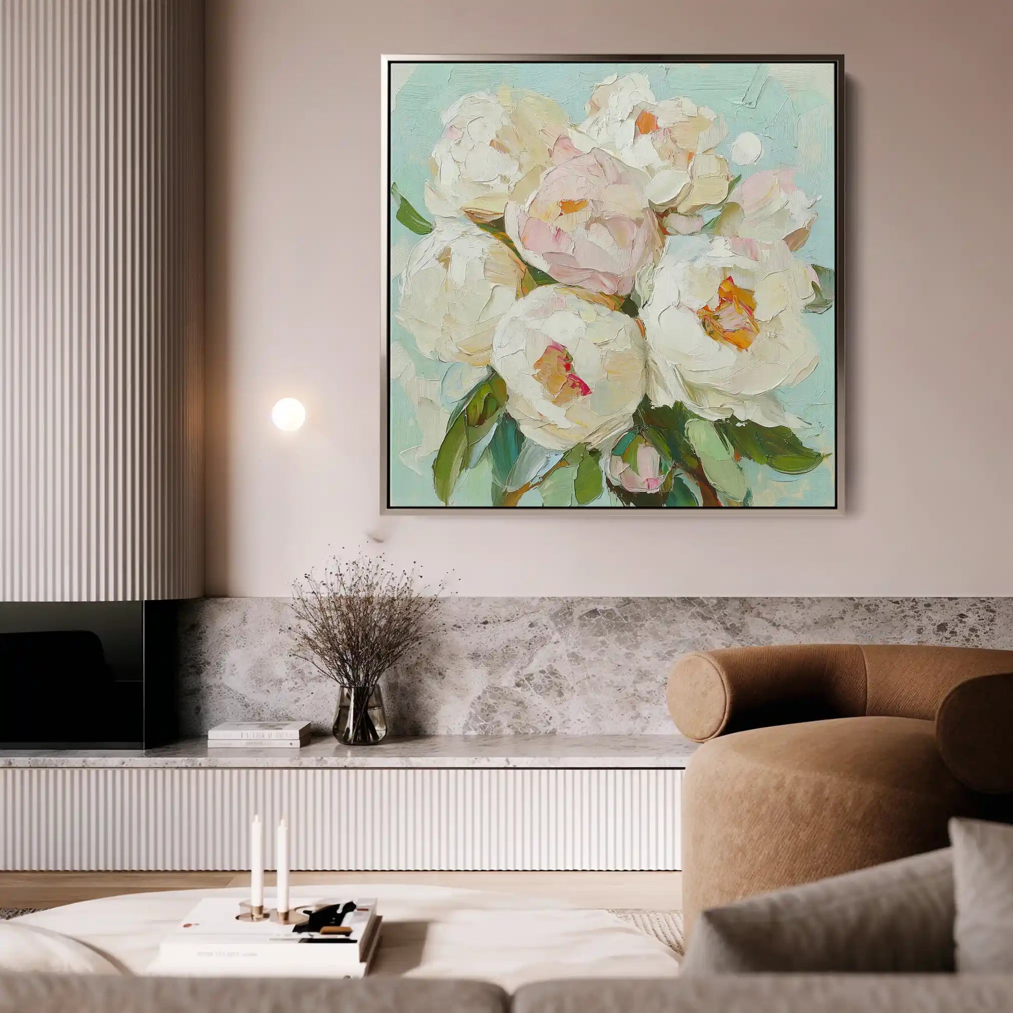 Floral Canvas Wall Art WAD1327-F 80 x 80 cm / Stretched on hidden frame