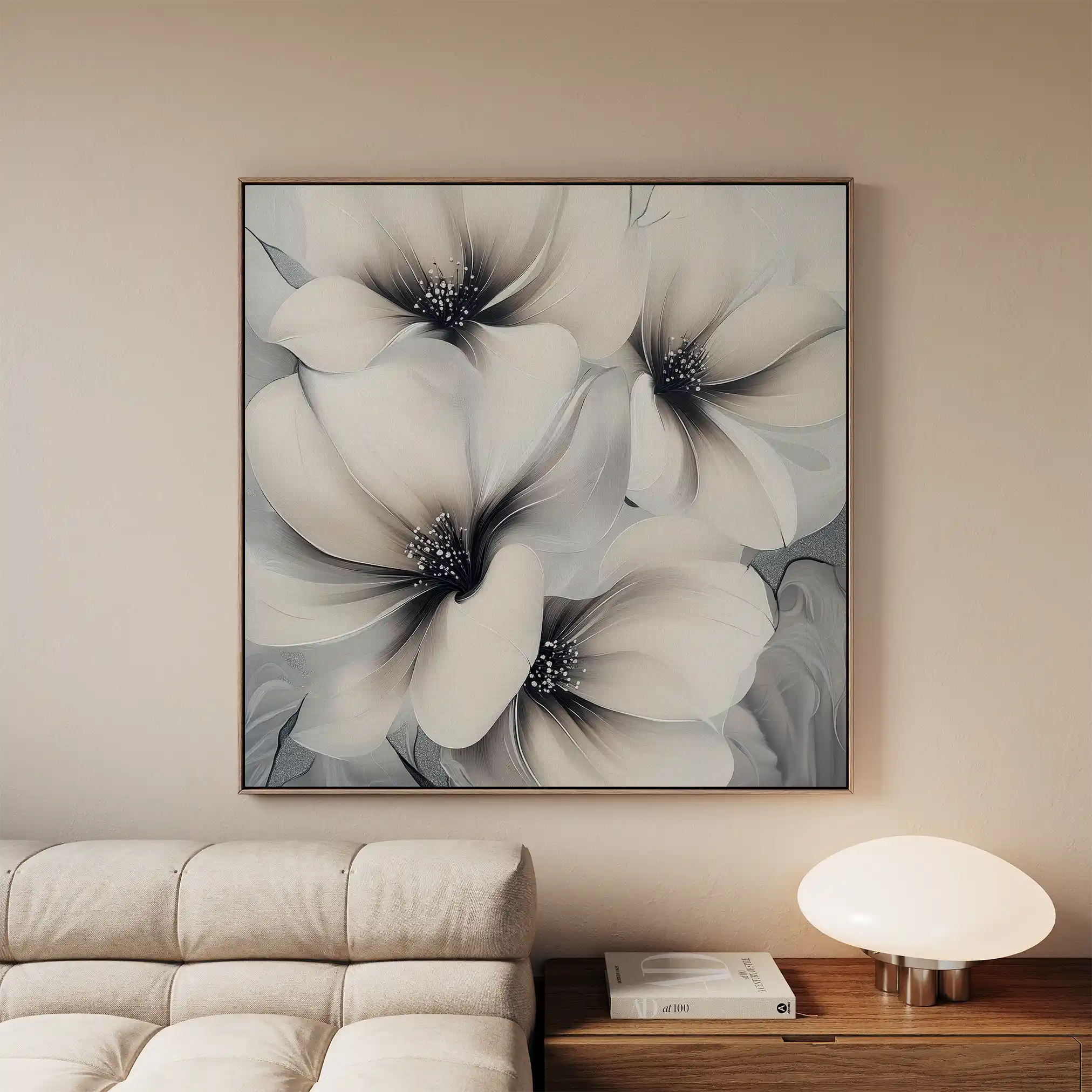 Floral Canvas Wall Art WAD1328-F 80 x 80 cm / Stretched on hidden frame