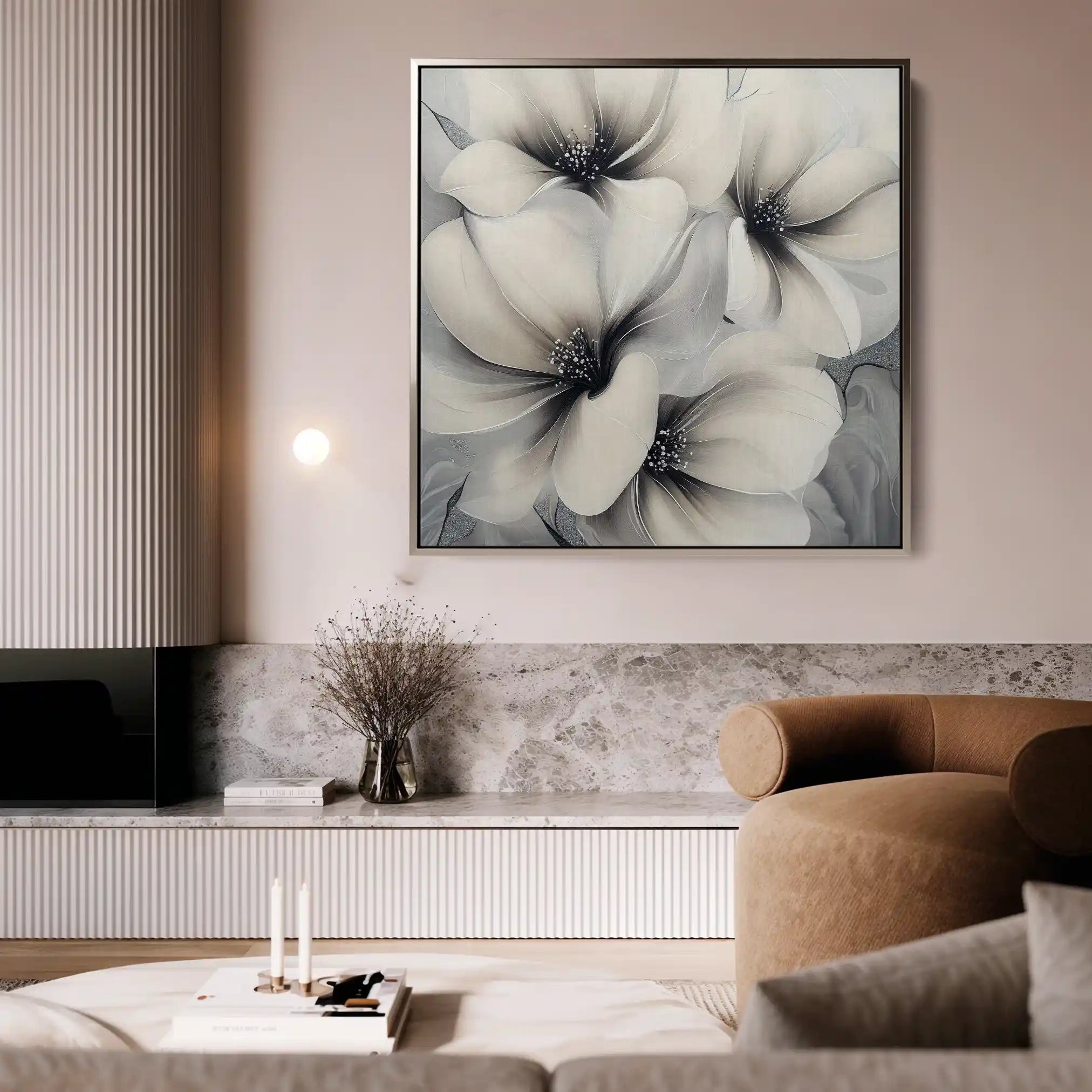 Floral Canvas Wall Art WAD1328-F 80 x 80 cm / Stretched on hidden frame