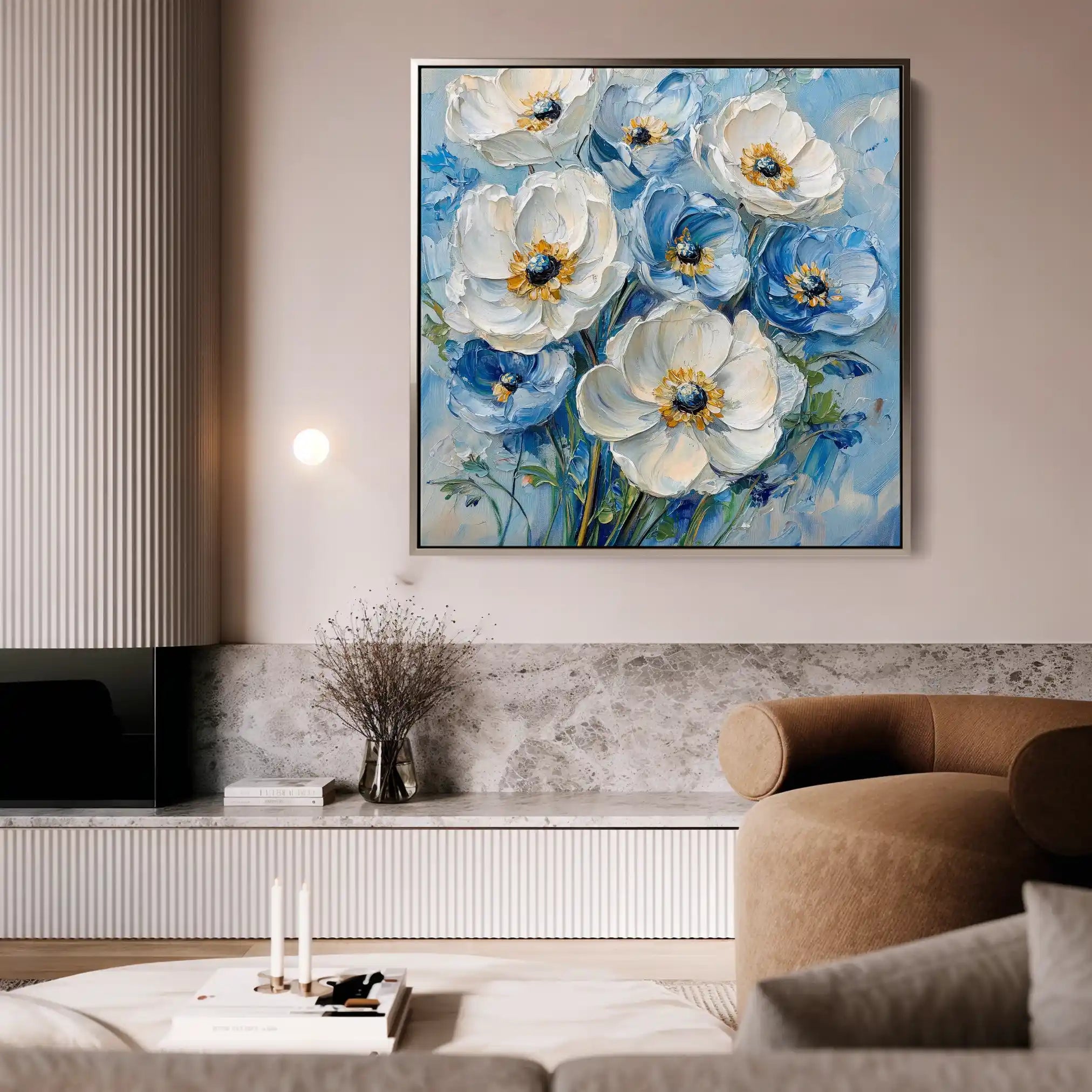 Floral Canvas Wall Art WAD1329-F 80 x 80 cm / Stretched on hidden frame