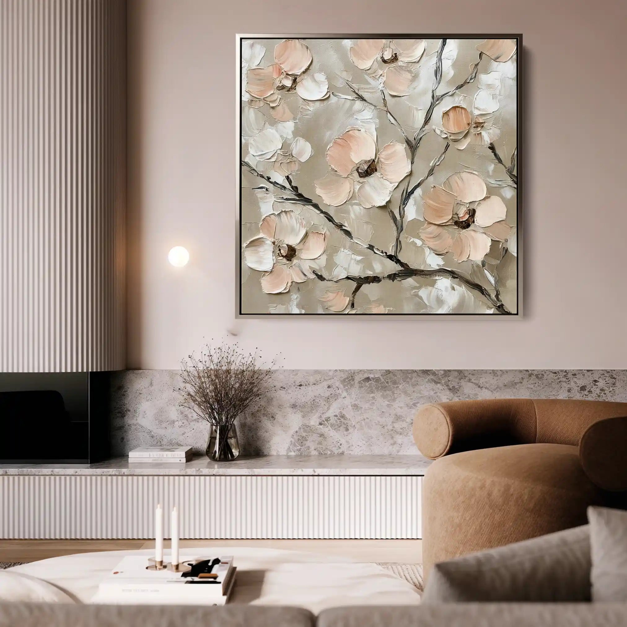 Floral Canvas Wall Art WAD1330-F 80 x 80 cm / Stretched on hidden frame
