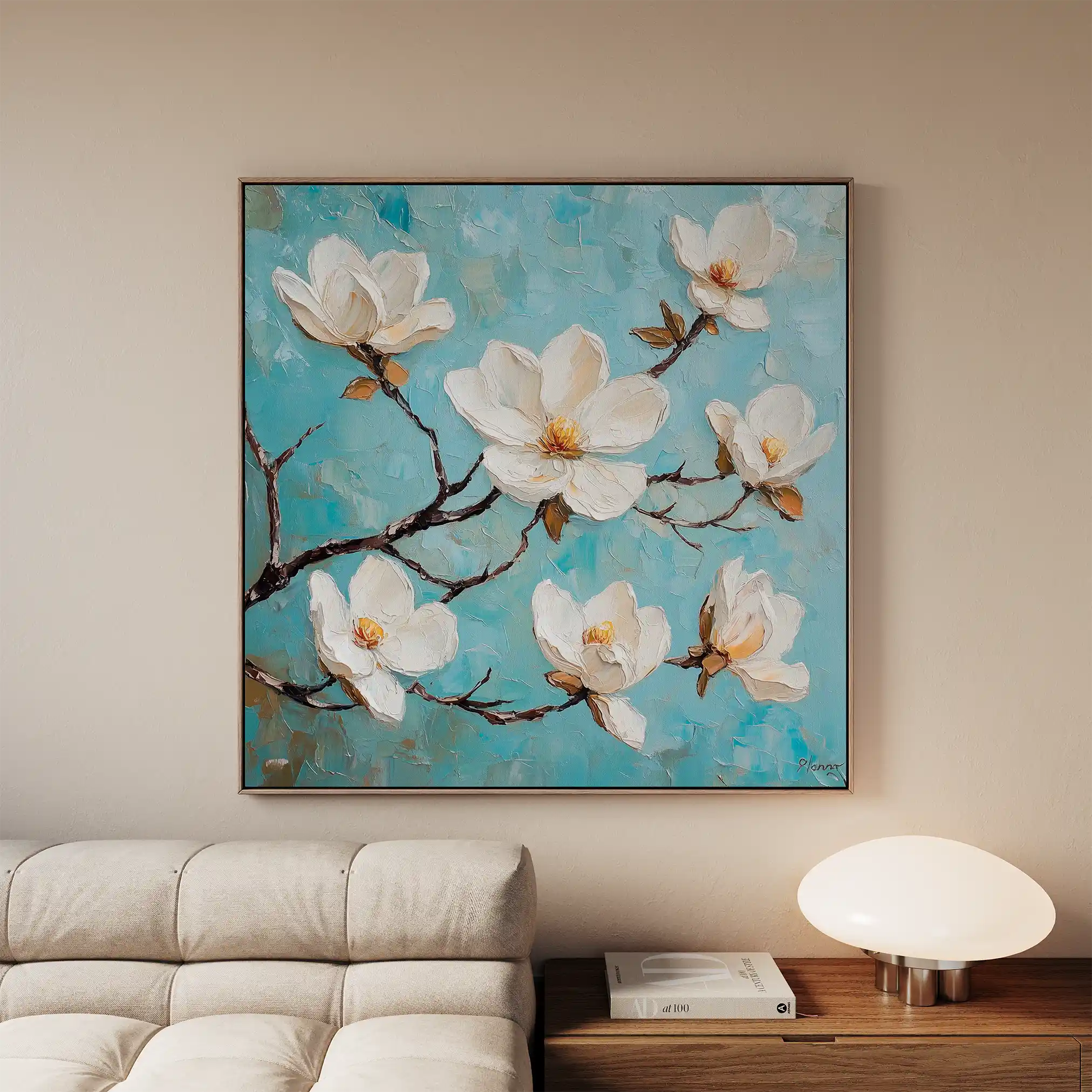 Floral Canvas Wall Art WAD1332-F 80 x 80 cm / Stretched on hidden frame
