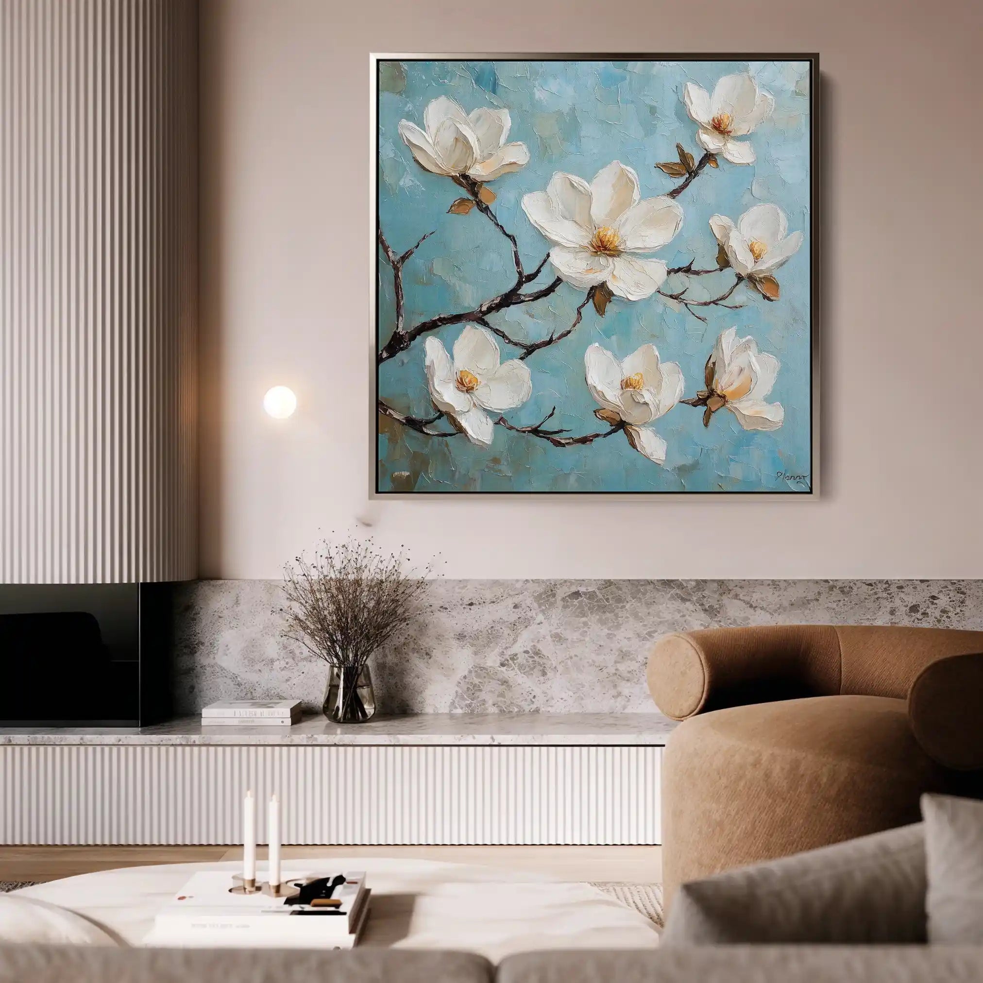 Floral Canvas Wall Art WAD1332-F 80 x 80 cm / Stretched on hidden frame