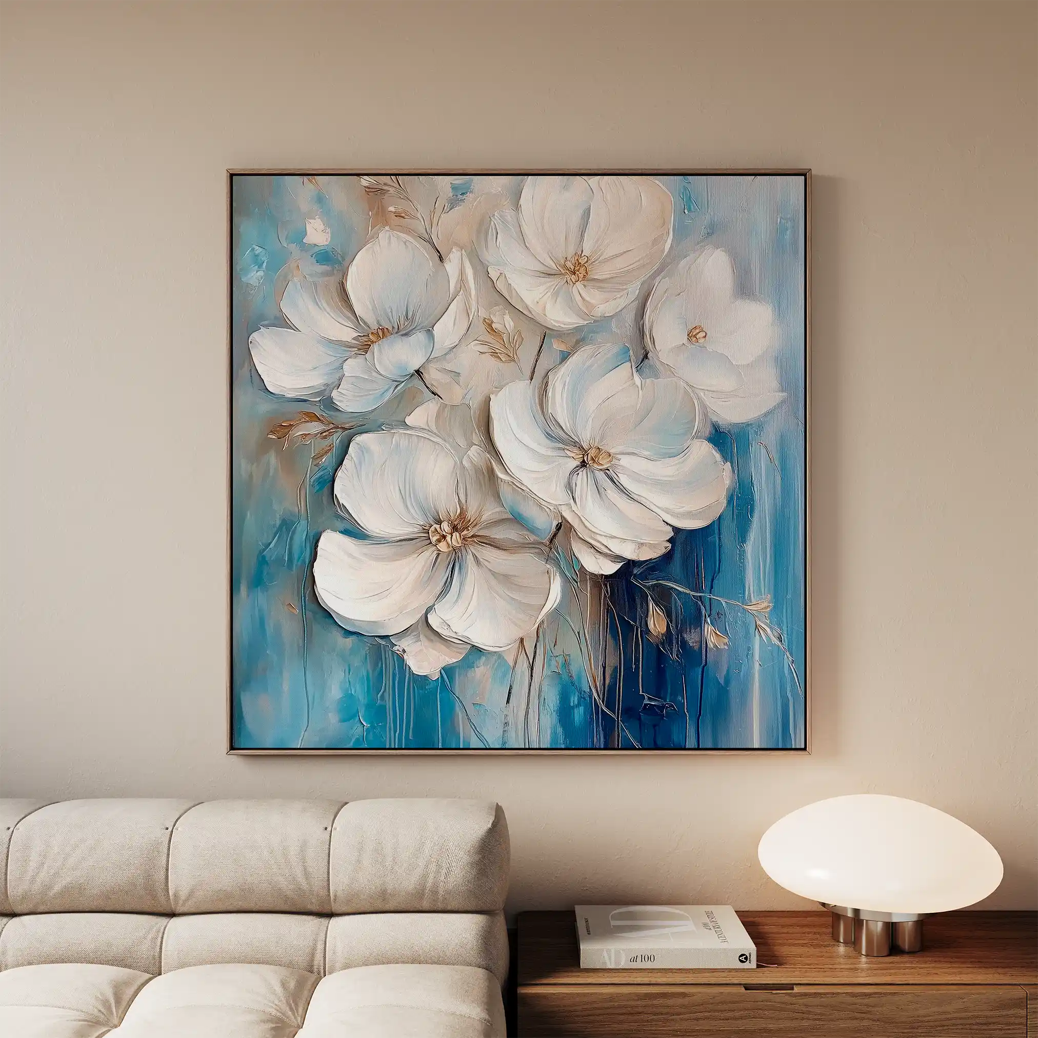 Floral Canvas Wall Art WAD1334-F 80 x 80 cm / Stretched on hidden frame