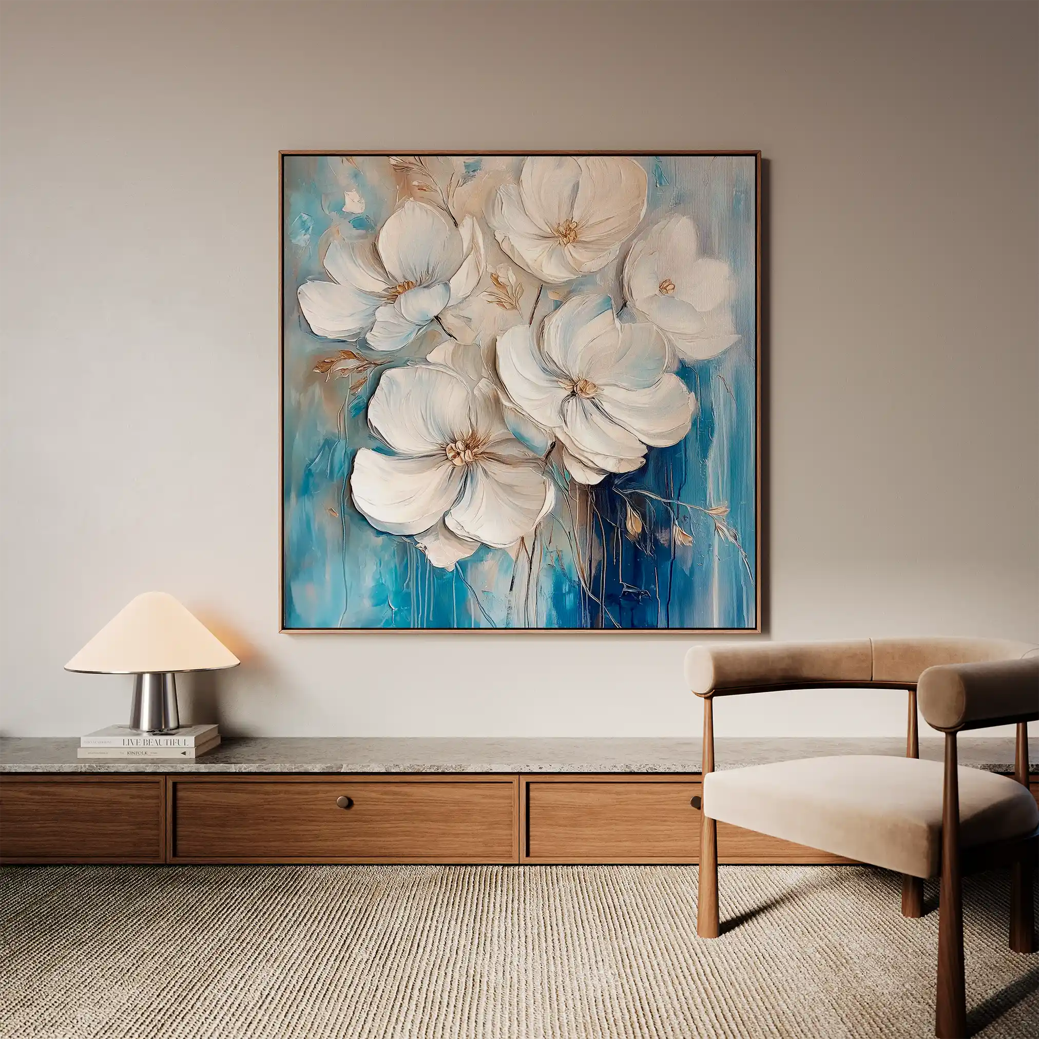 Floral Canvas Wall Art WAD1334-F 80 x 80 cm / Stretched on hidden frame