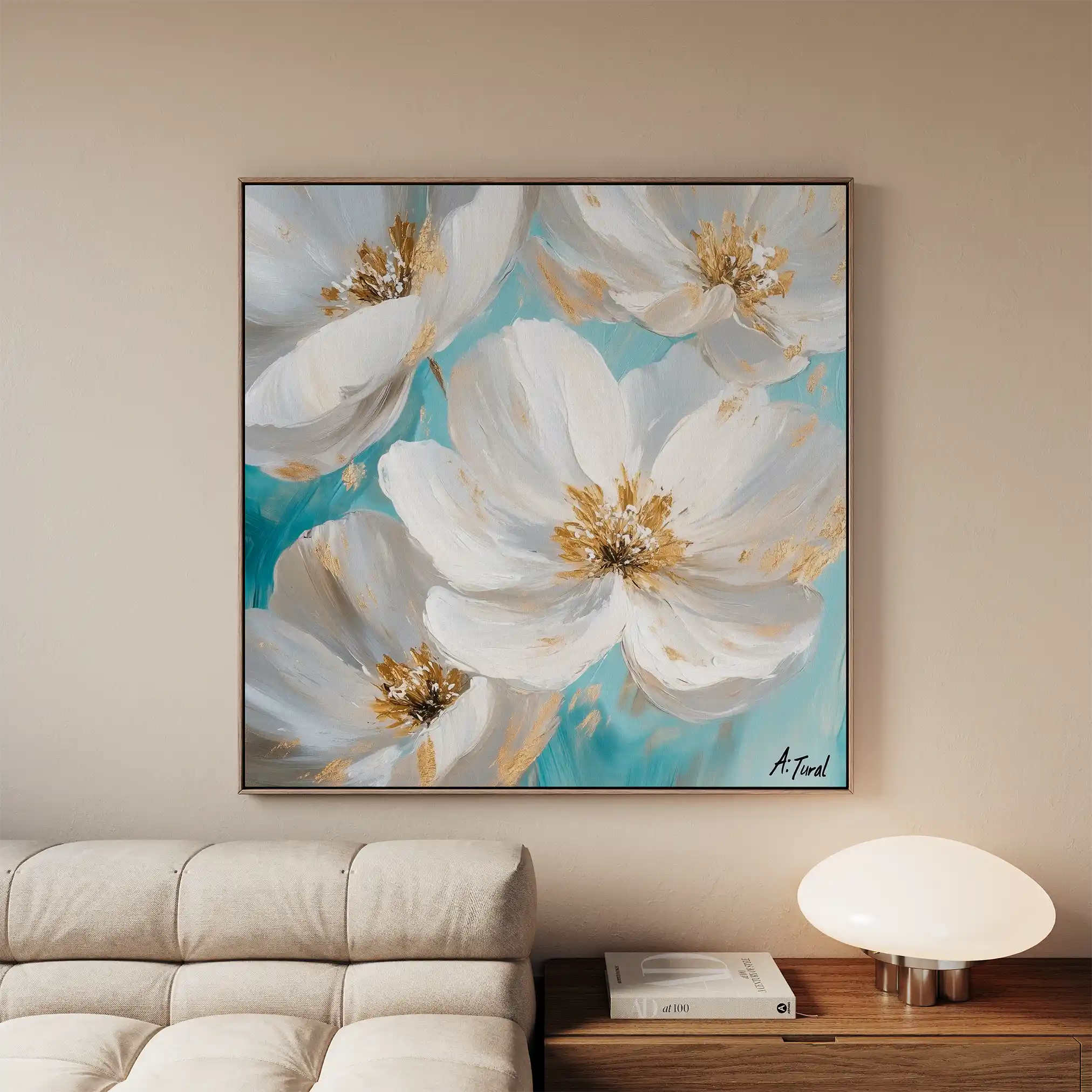 Floral Canvas Wall Art WAD1335-F 80 x 80 cm / Stretched on hidden frame