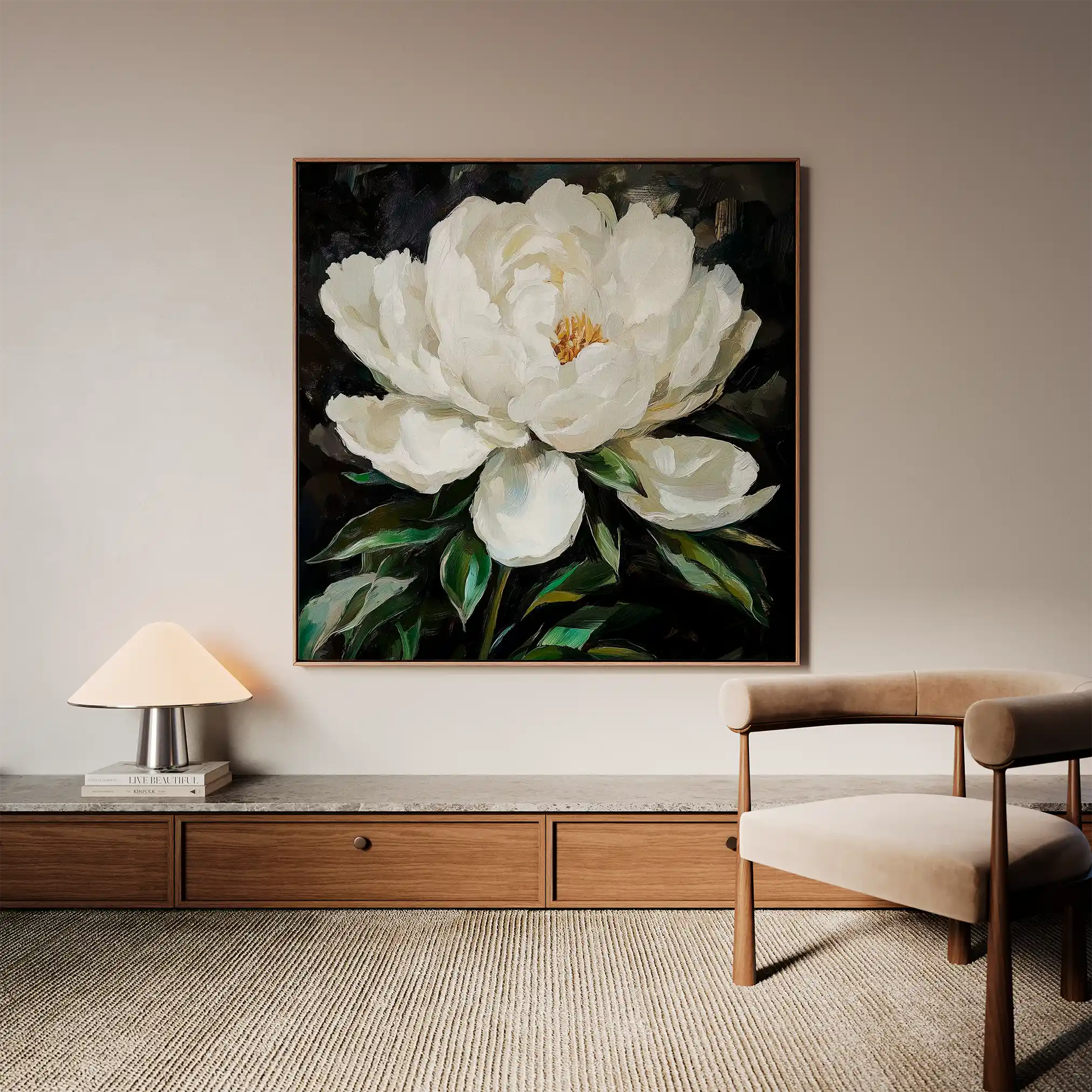 Floral Canvas Wall Art WAD1338-F 80 x 80 cm / Stretched on hidden frame