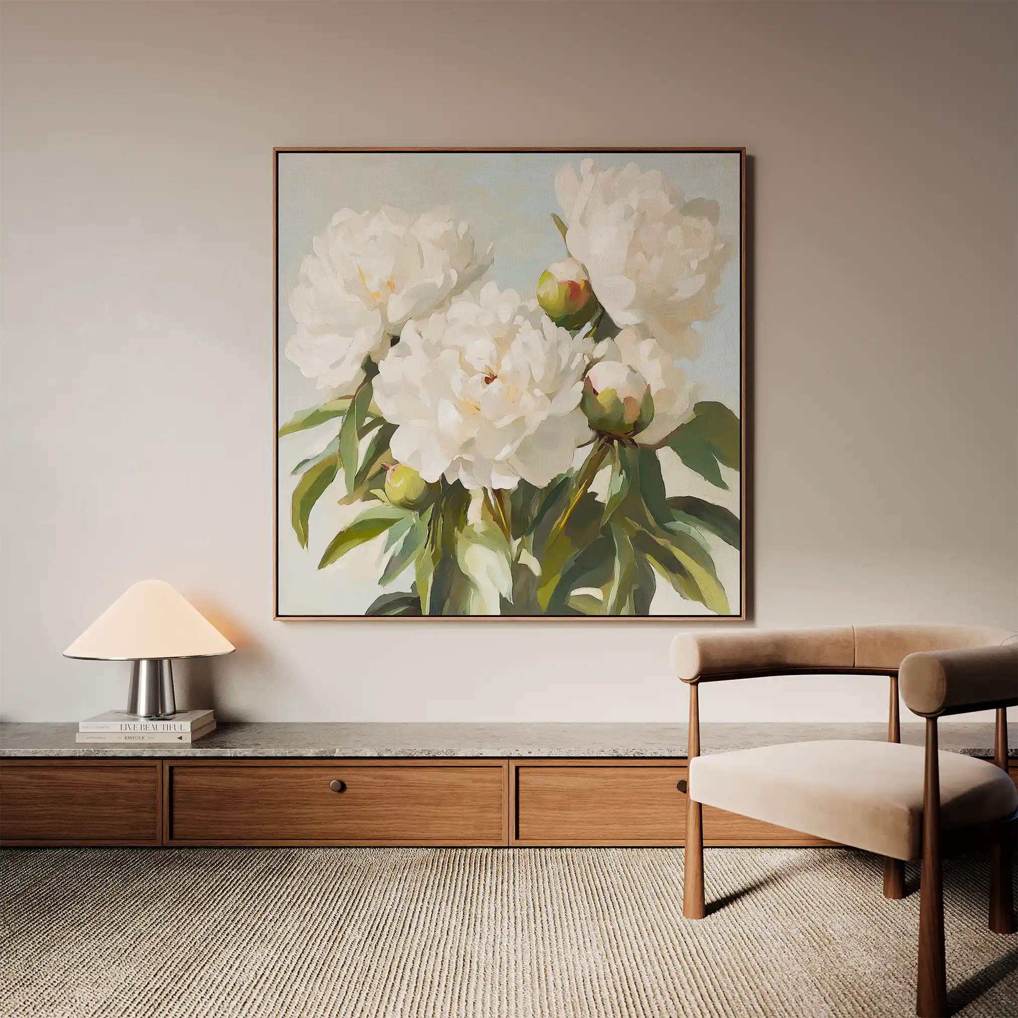 Floral Canvas Wall Art WAD1339-F 80 x 80 cm / Stretched on hidden frame