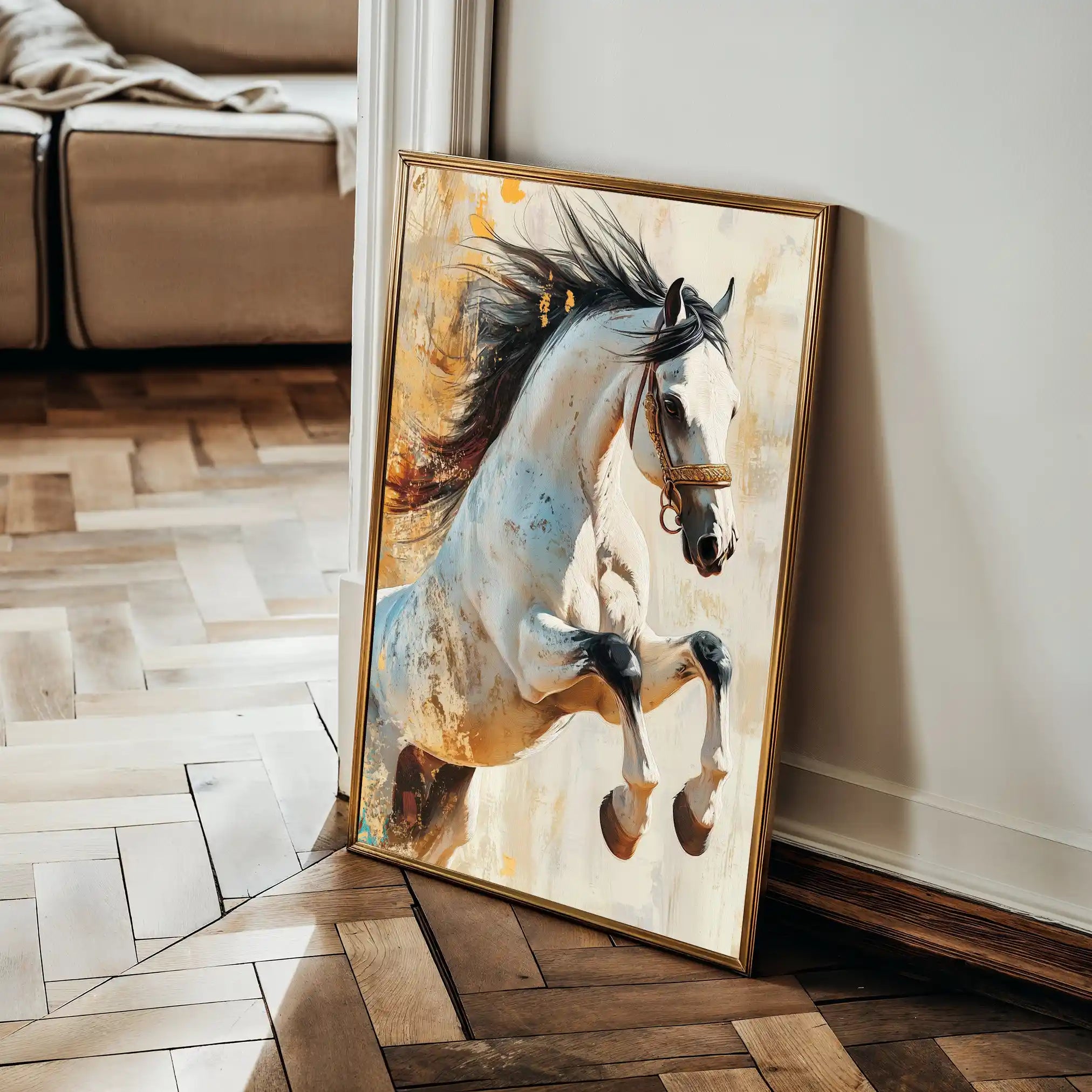 Horses 134 Canvas Art 90 x 60 cm / Stretched on hidden frame