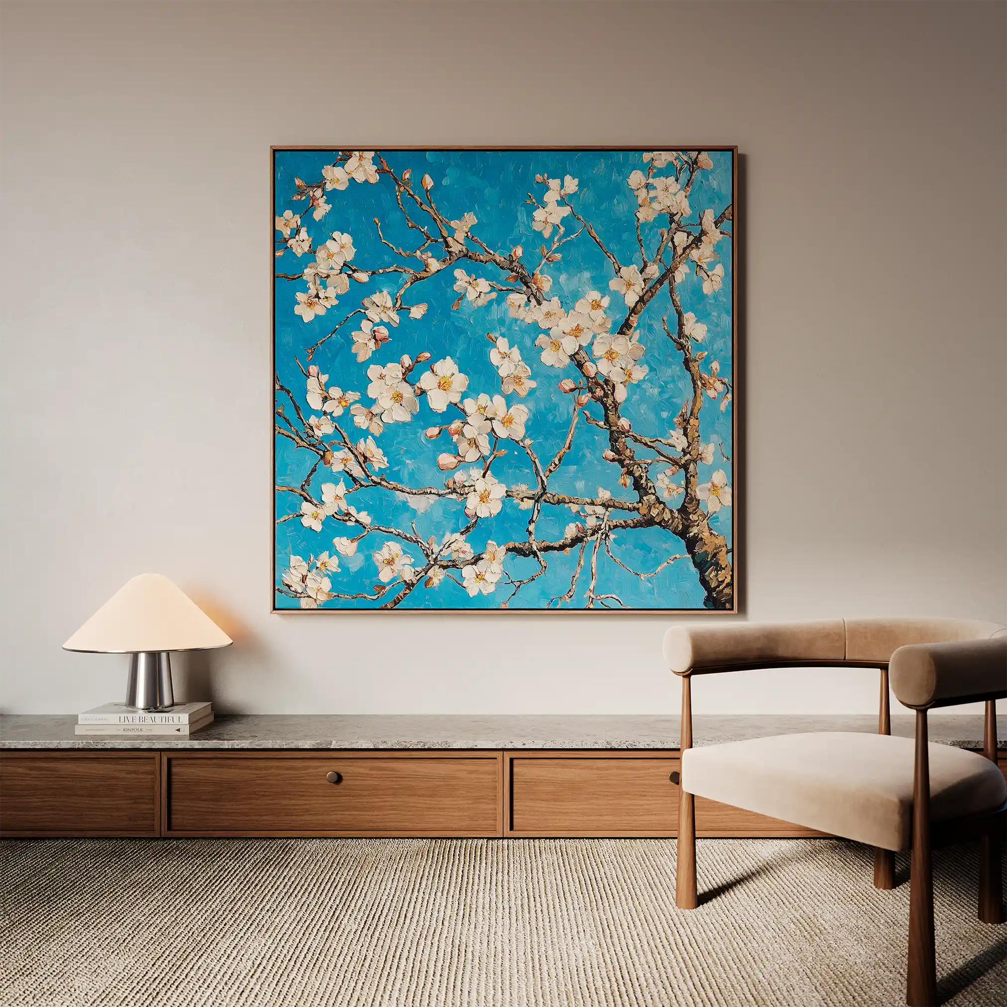 Floral Canvas Wall Art WAD1340-F 80 x 80 cm / Stretched on hidden frame