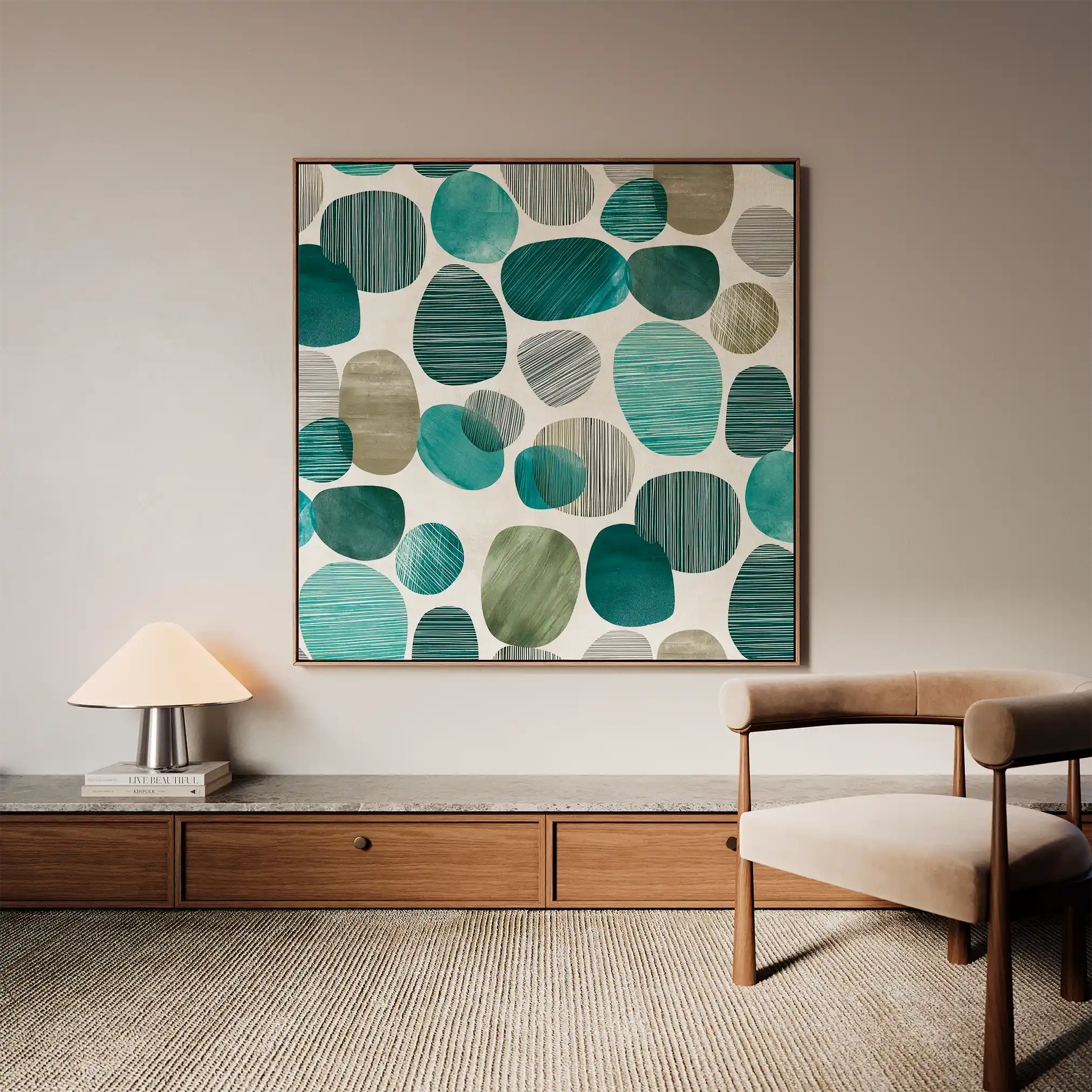 Abstract 1342 Canvas Art 60 x 60 cm / Stretched on hidden frame