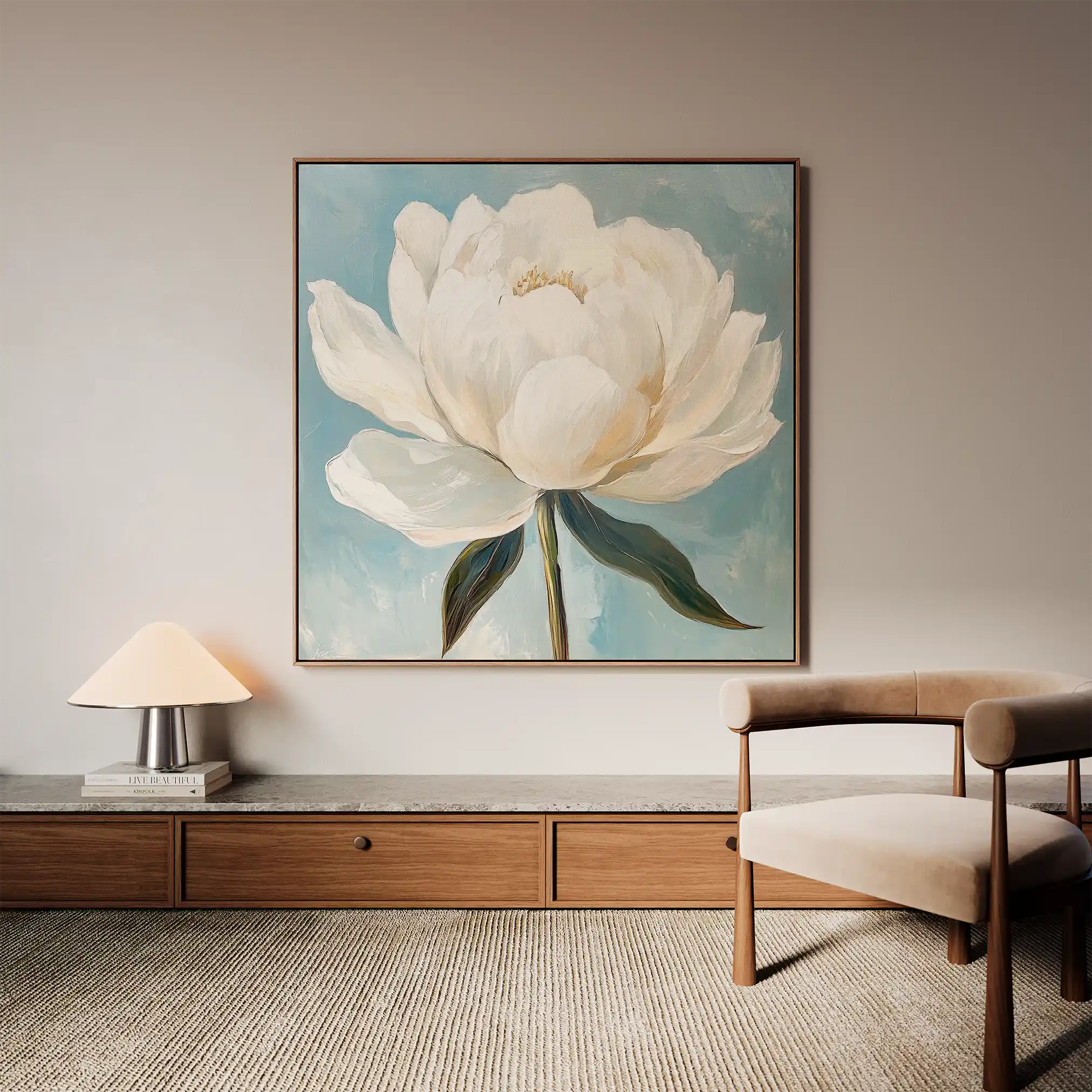 Floral Canvas Wall Art WAD1343-F 80 x 80 cm / Stretched on hidden frame