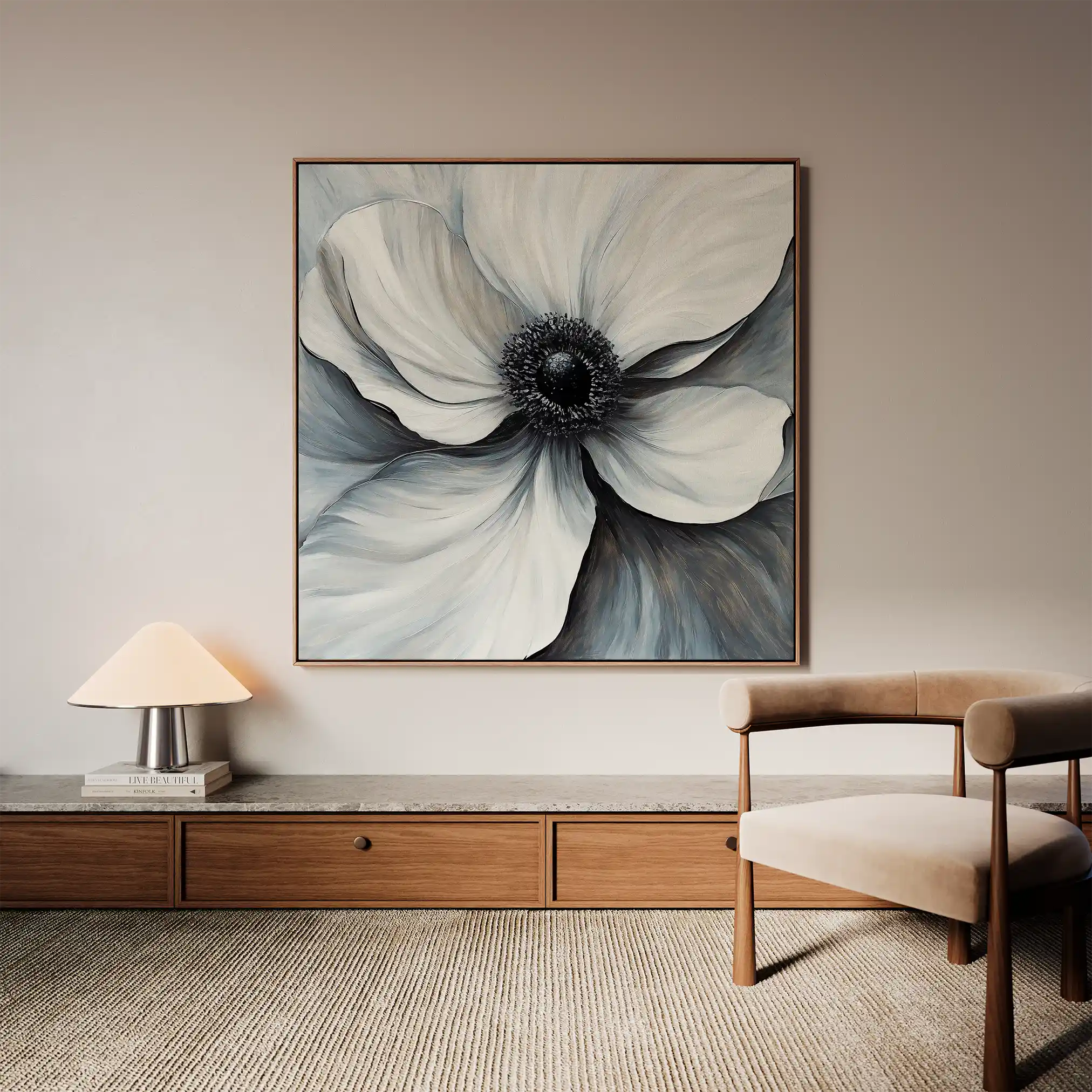 Floral Canvas Wall Art WAD1347-F 80 x 80 cm / Stretched on hidden frame