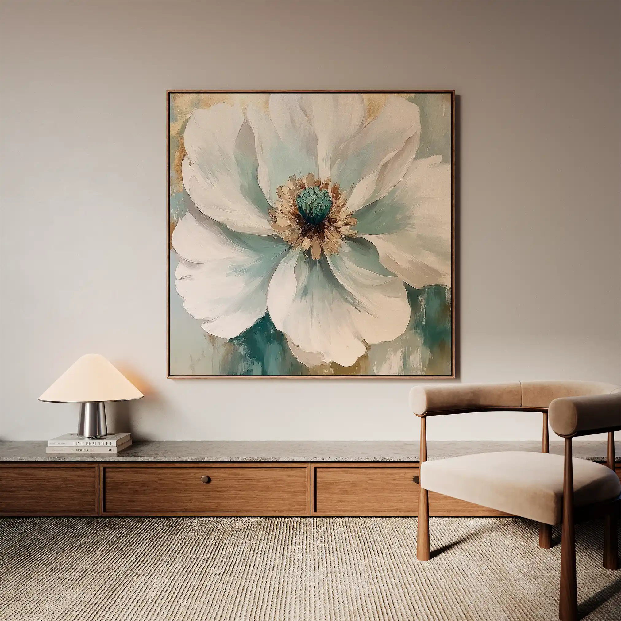 Floral Canvas Wall Art WAD1351-F 80 x 80 cm / Stretched on hidden frame