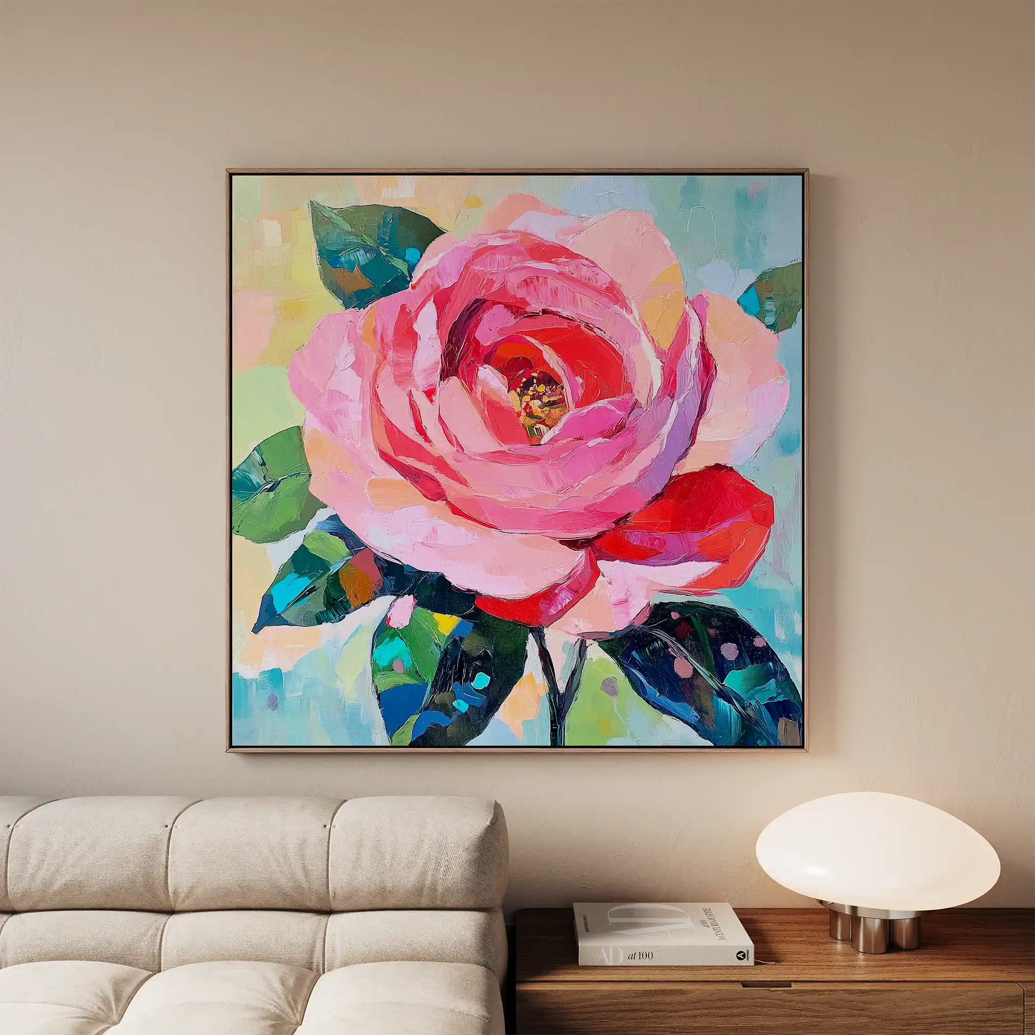 Floral Canvas Wall Art WAD1352-F 80 x 80 cm / Stretched on hidden frame