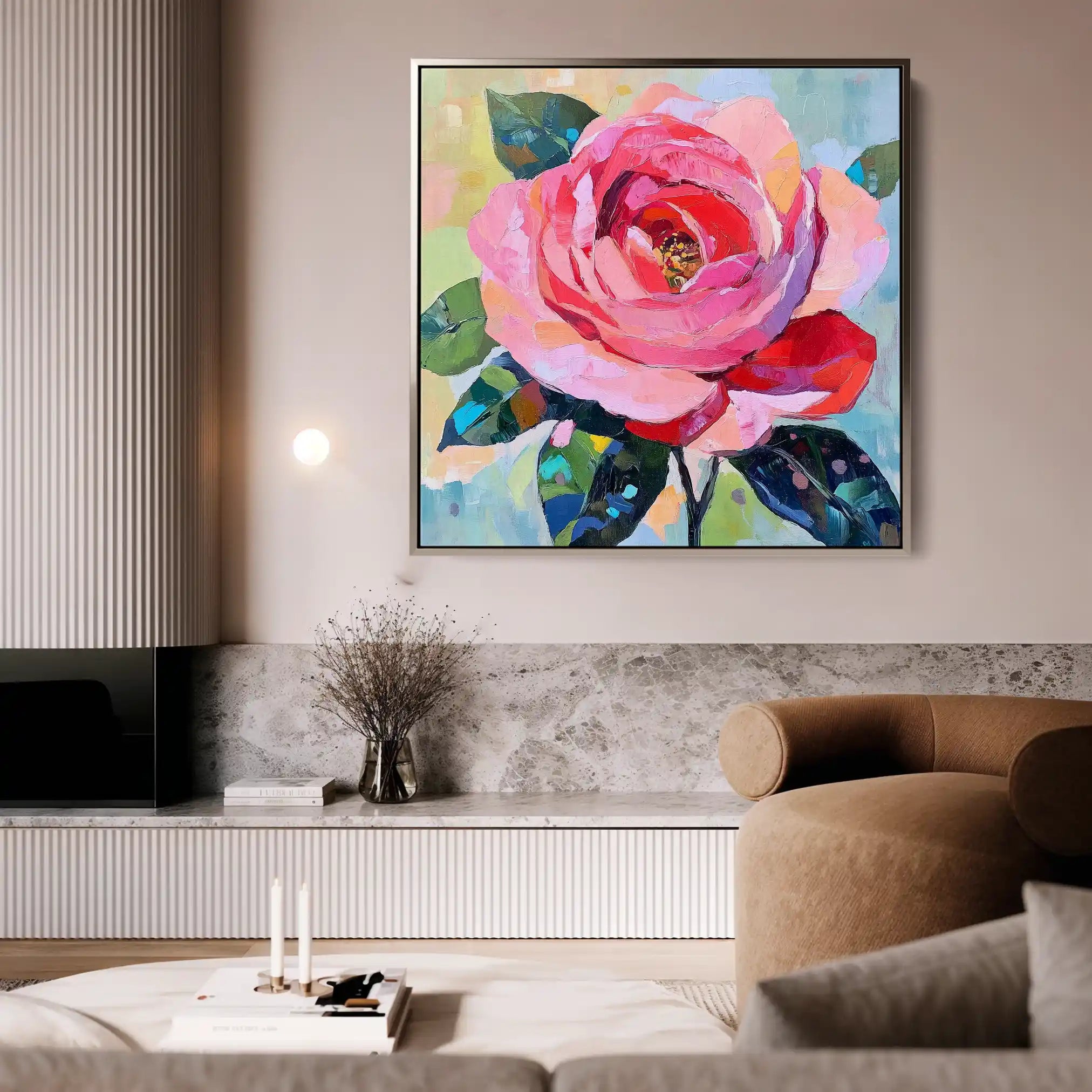 Floral Canvas Wall Art WAD1352-F 80 x 80 cm / Stretched on hidden frame