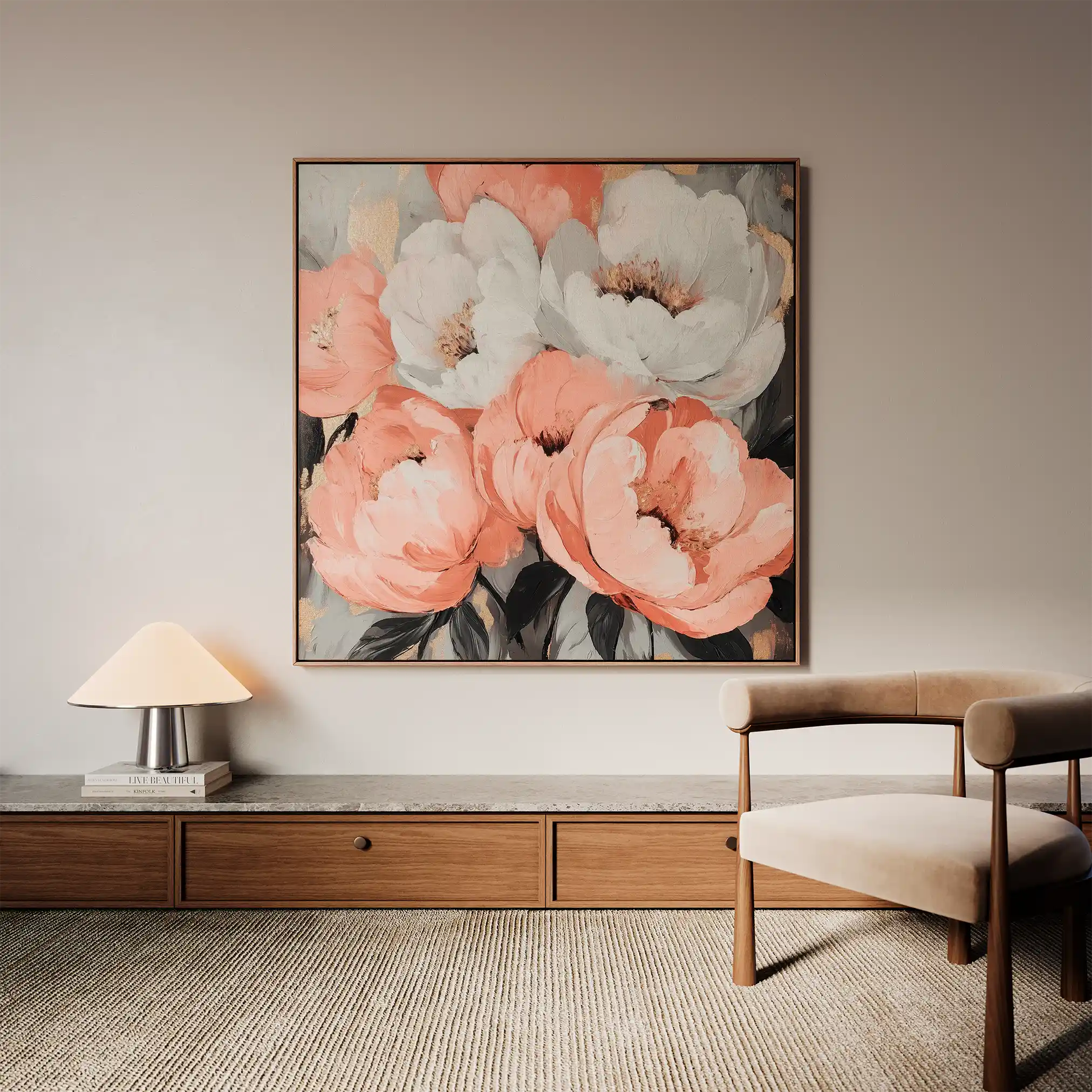 Floral Canvas Wall Art WAD1359-F 80 x 80 cm / Stretched on hidden frame