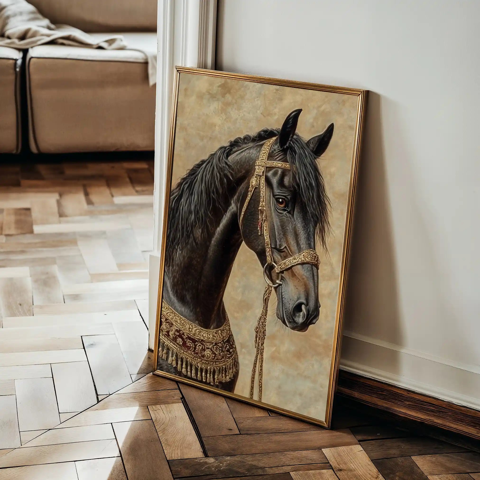 Horses 136 Canvas Art 90 x 60 cm / Stretched on hidden frame