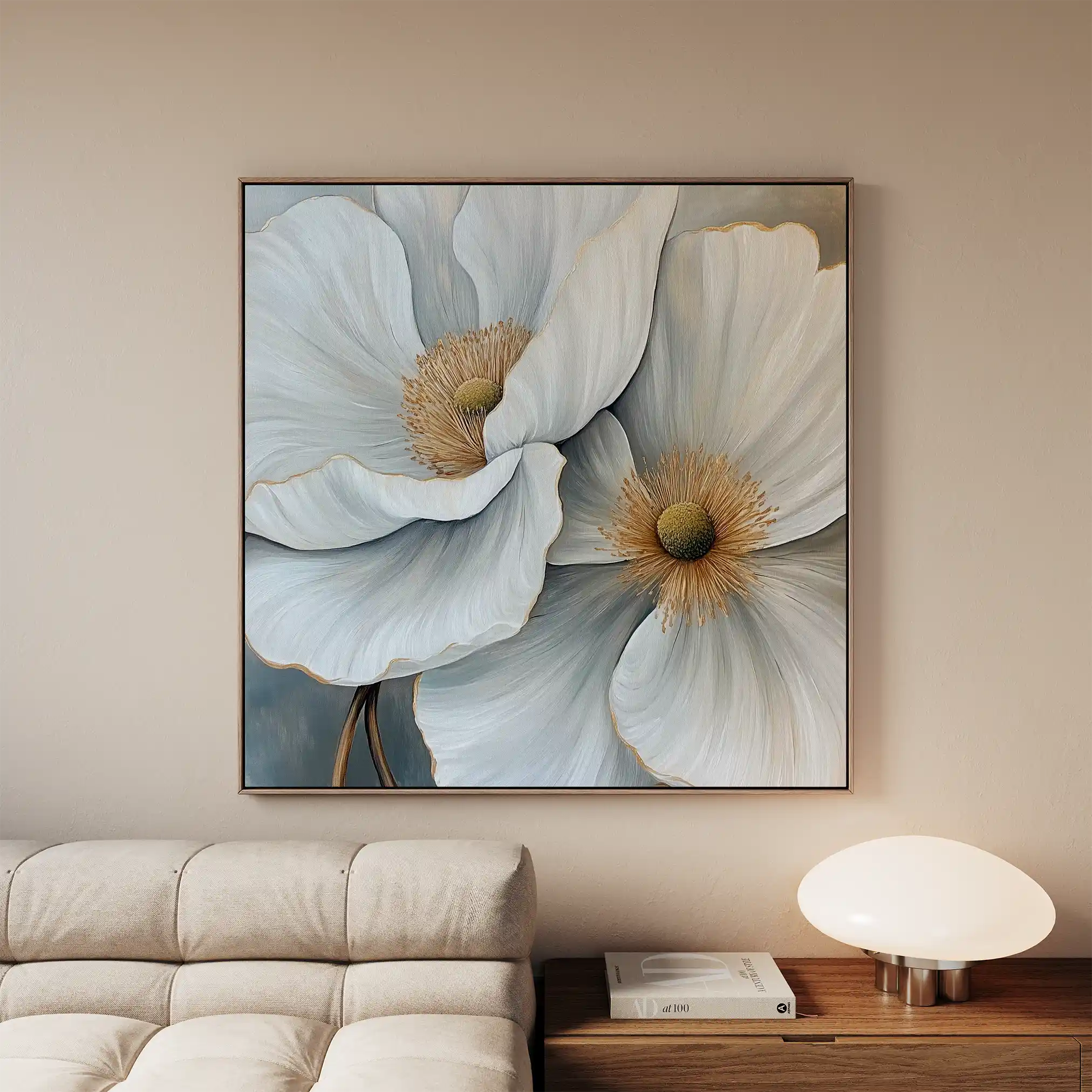 Floral Canvas Wall Art WAD1360-F 80 x 80 cm / Stretched on hidden frame
